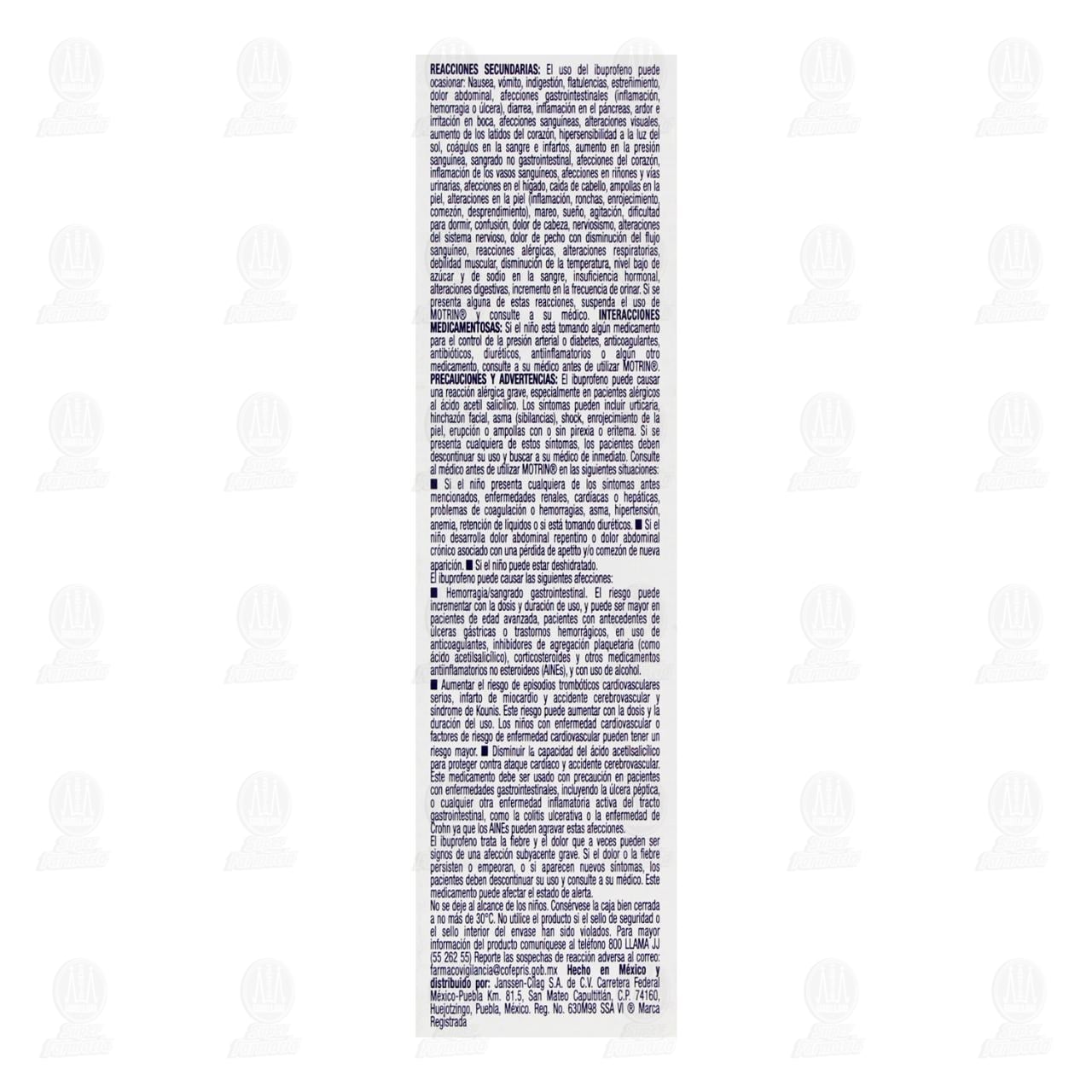 Motrin Suspensi&oacute;n Pedi&aacute;trico 40mg/1ml Sabor Fresa Frambuesa, 15 ml. image number 4