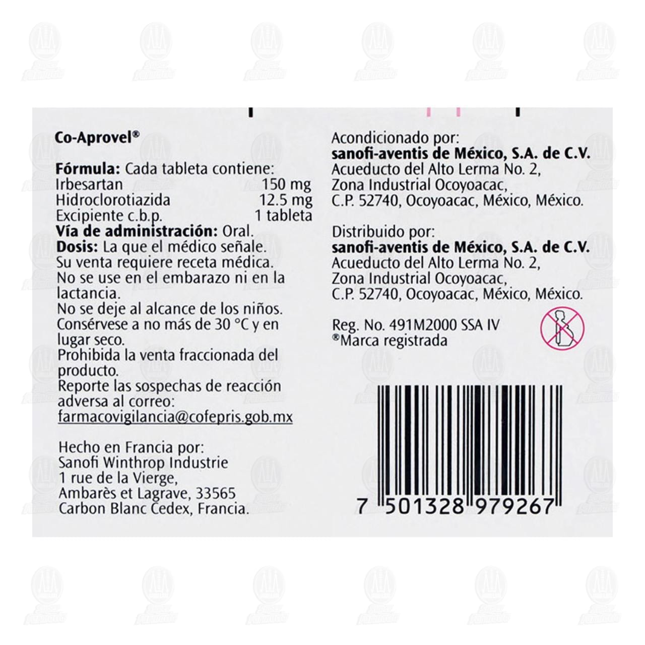 Coaprovel 150mg/12.5mg, 28 Tabletas. image number 2