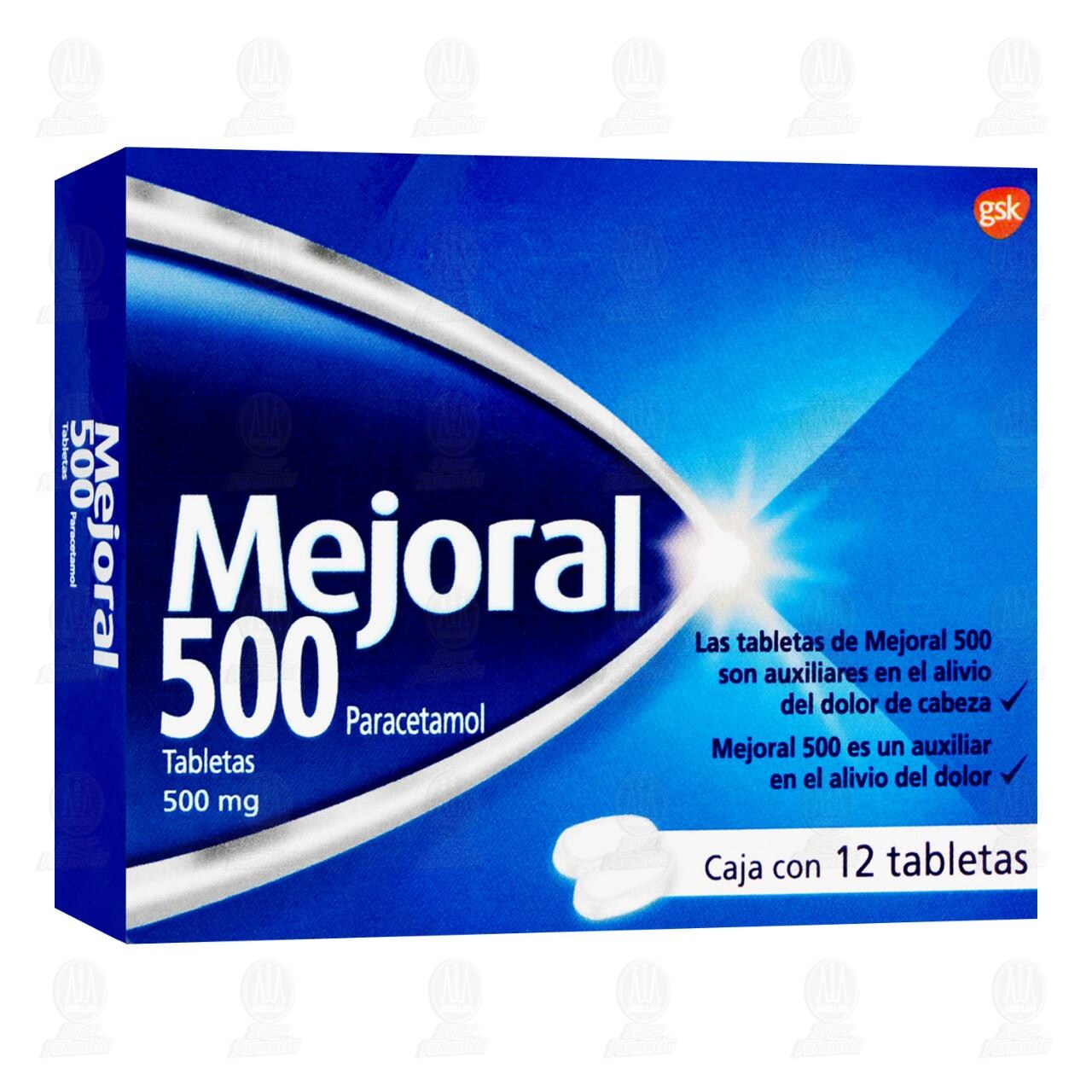 Mejoral 500 mg, 12 Tabletas. image number 0