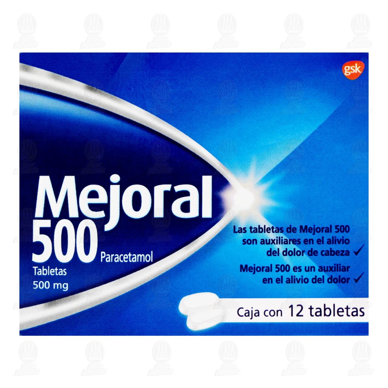 Mejoral 500 mg, 12 Tabletas. image number 1