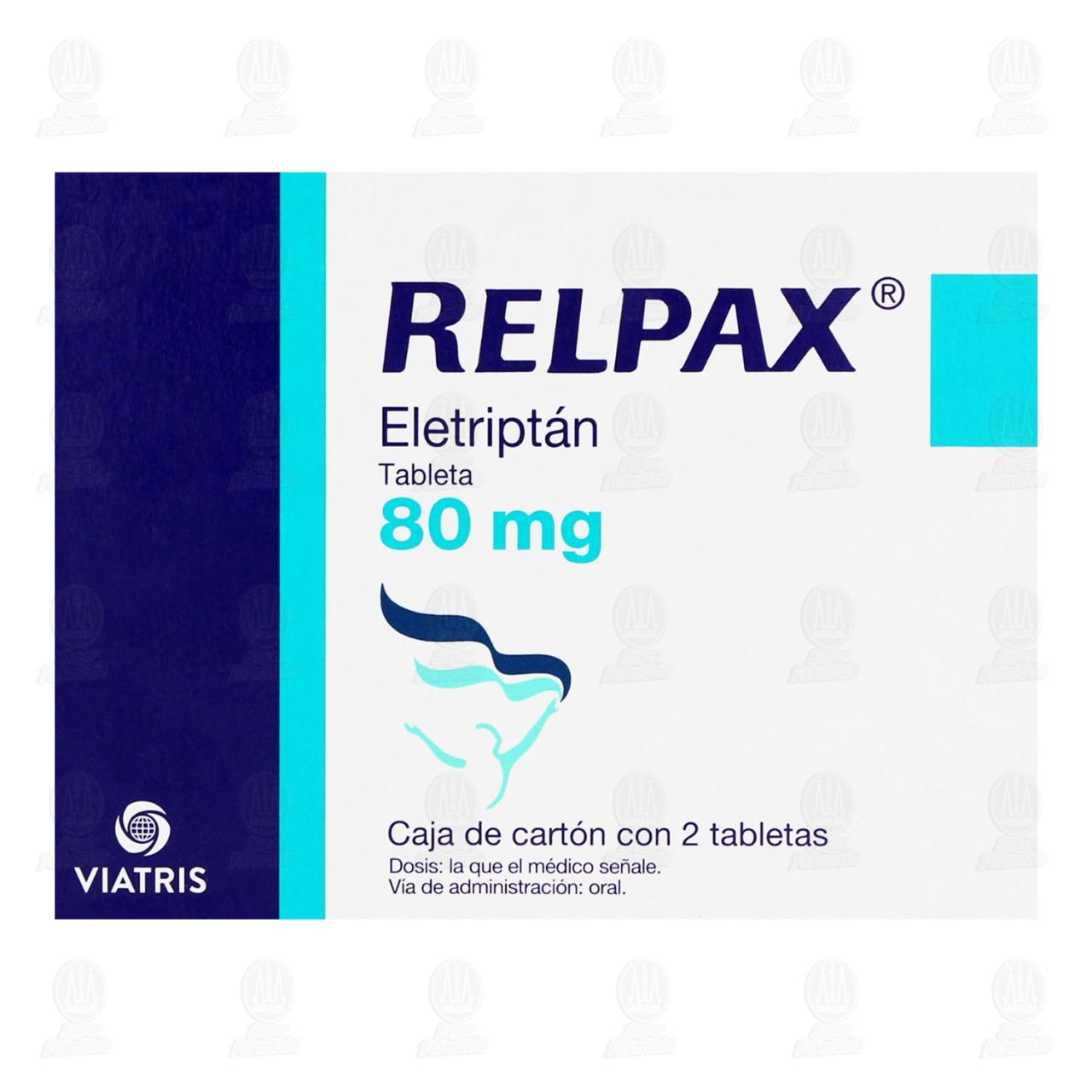 Relpax 80 mg, 2 Tabletas. image number 1