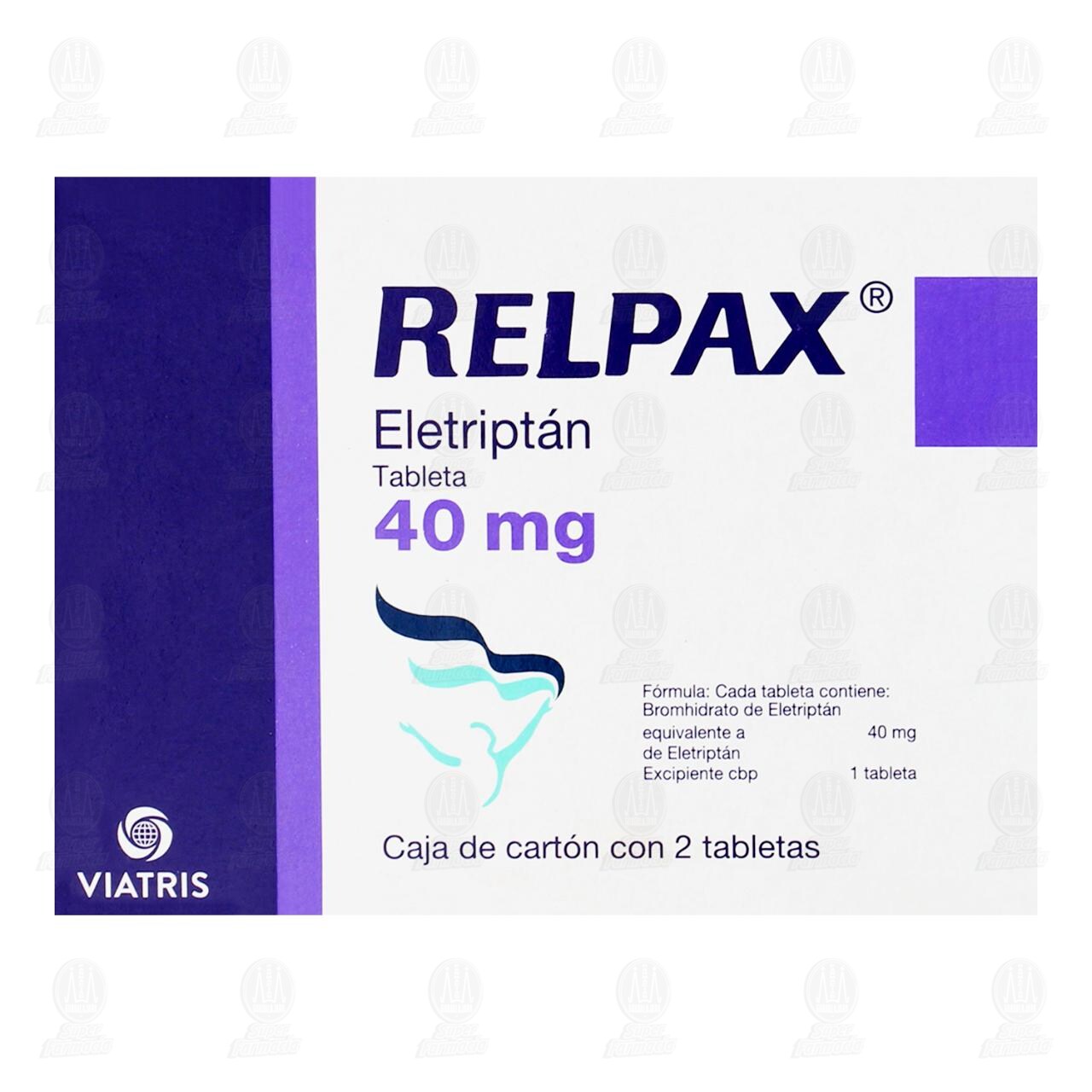 Relpax 40 mg, 2 Tabletas. image number 2