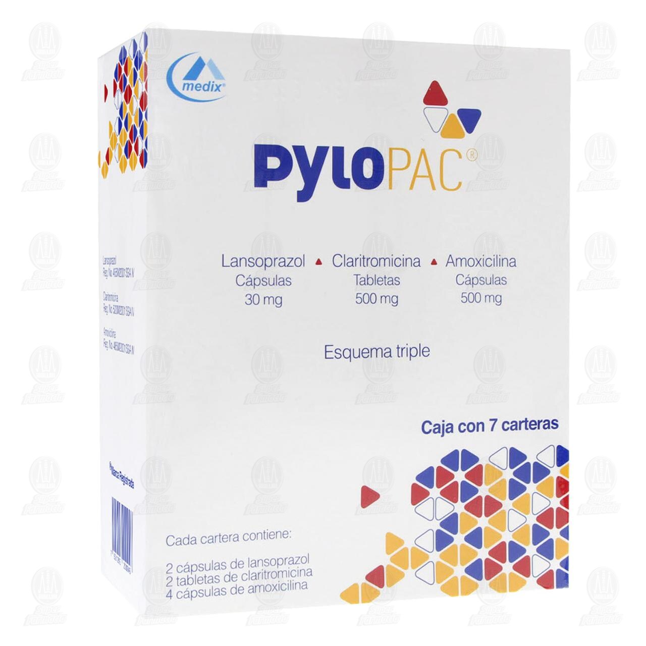 Pylopac Esquema Triple 7 Carteras, 8 Tabletas. image number 0