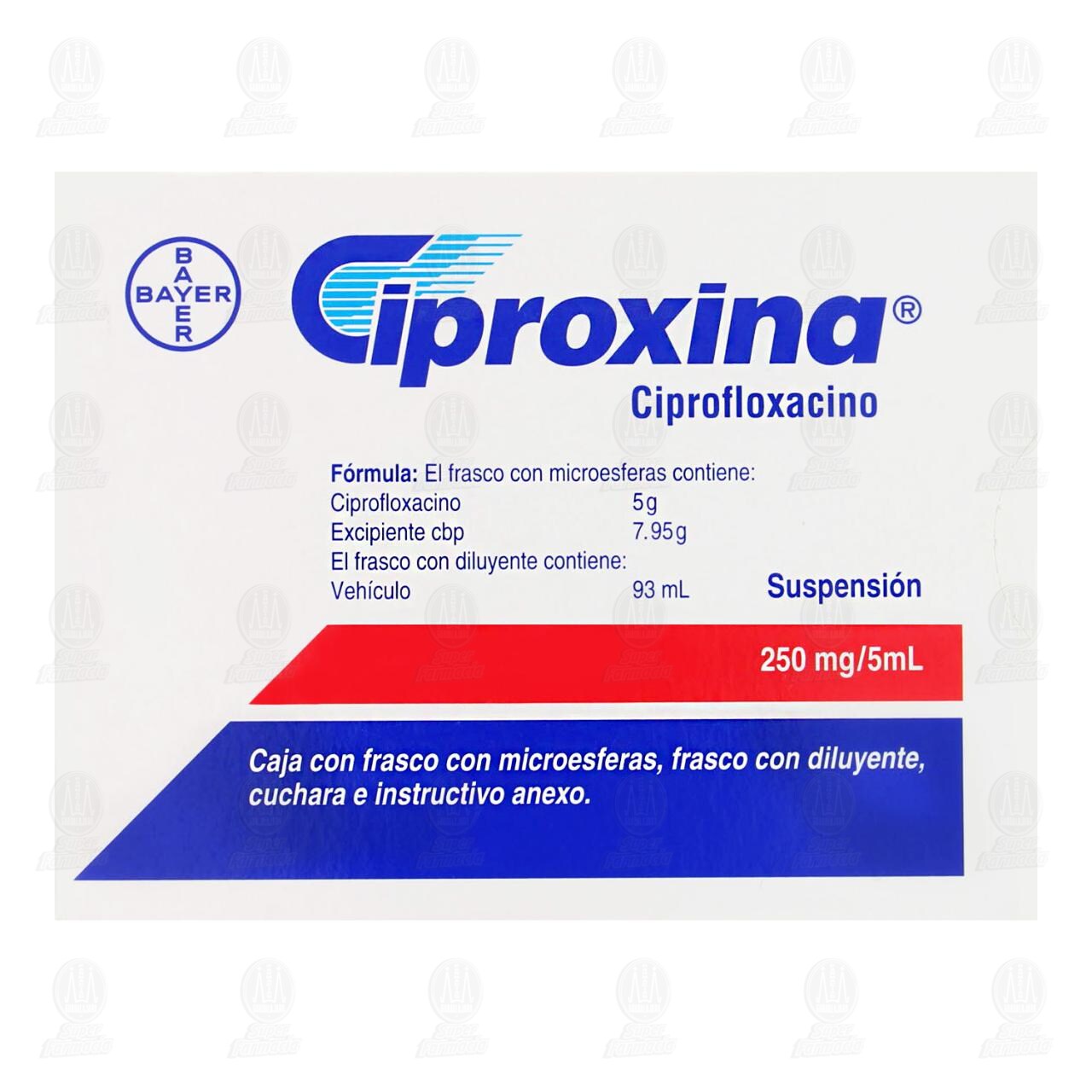 Ciproxina Suspensi&oacute;n, 250mg/5ml. image number 2