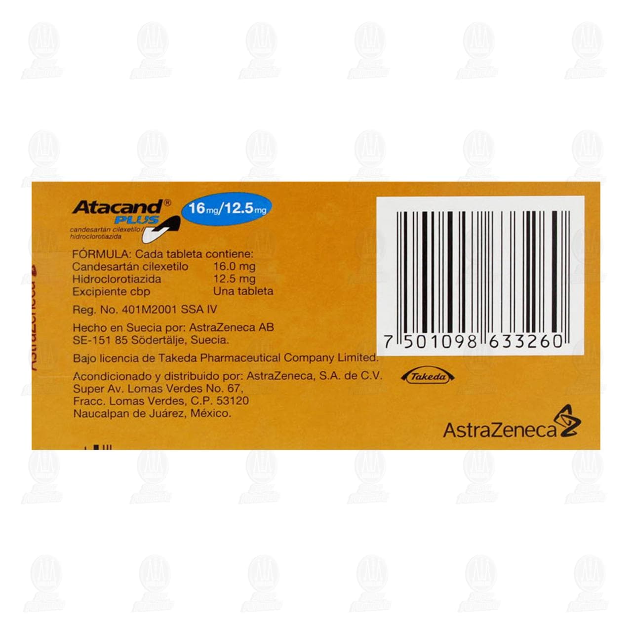 Atacand Plus 16mg/12.5mg, 28 Tabletas. image number 2