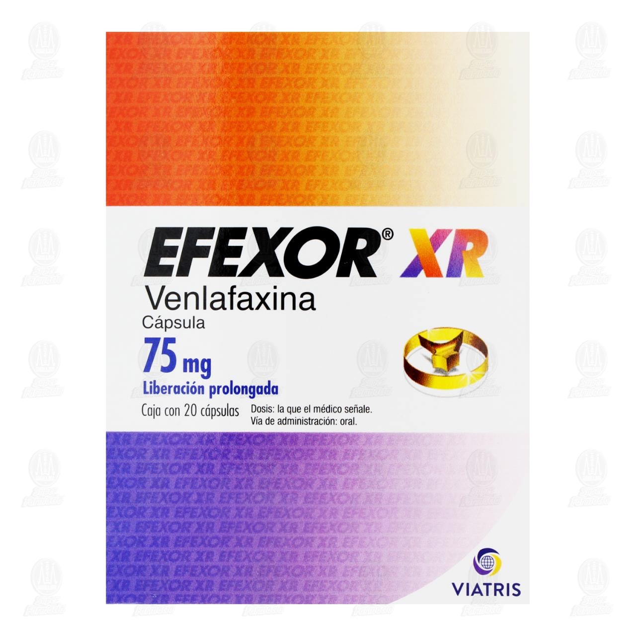 Efexor XR 75 mg, 20 Cápsulas. image number 1
