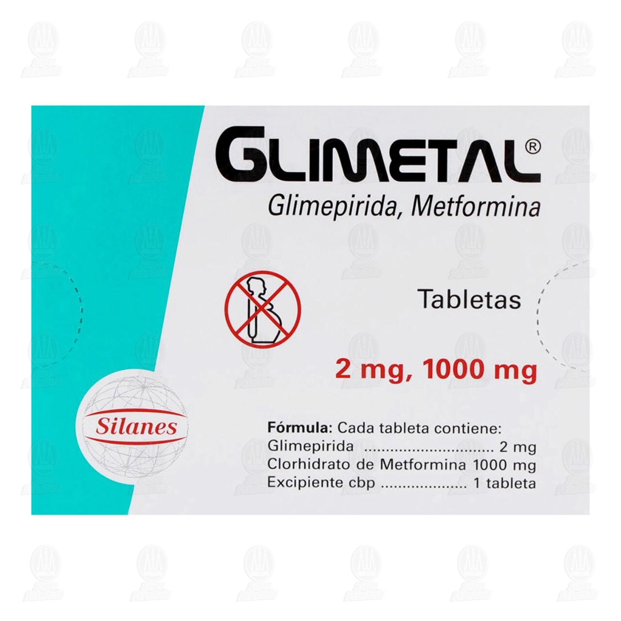 Glimetal 2mg/1000mg, 16 Tabletas. image number 2