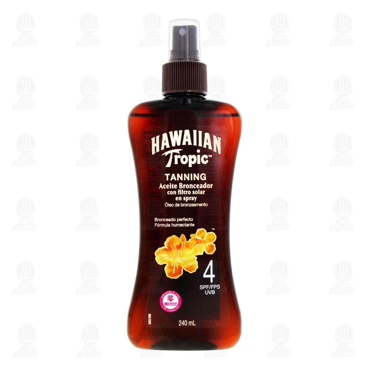 Aceite Bronceador Hawaiian Tropic con Filtro Solar en Spray FPS4, 240 ml. image number 1