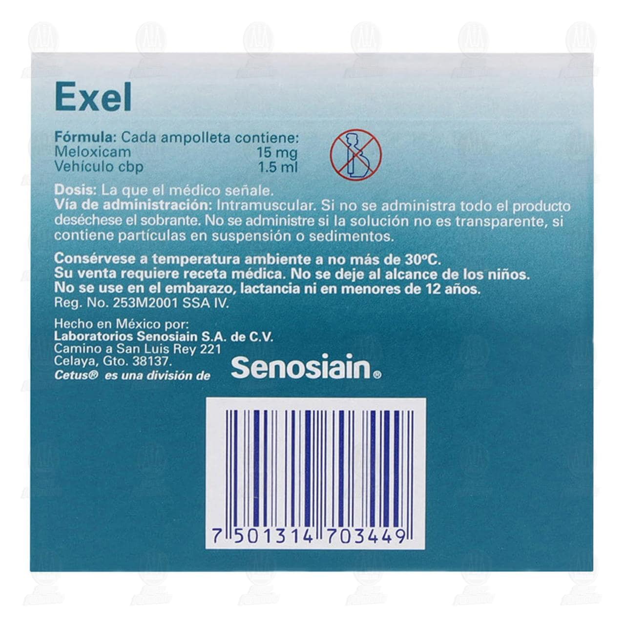 Exel 15mg/1.5ml Soluci&oacute;n Inyectable, 3 Ampolletas. image number 2