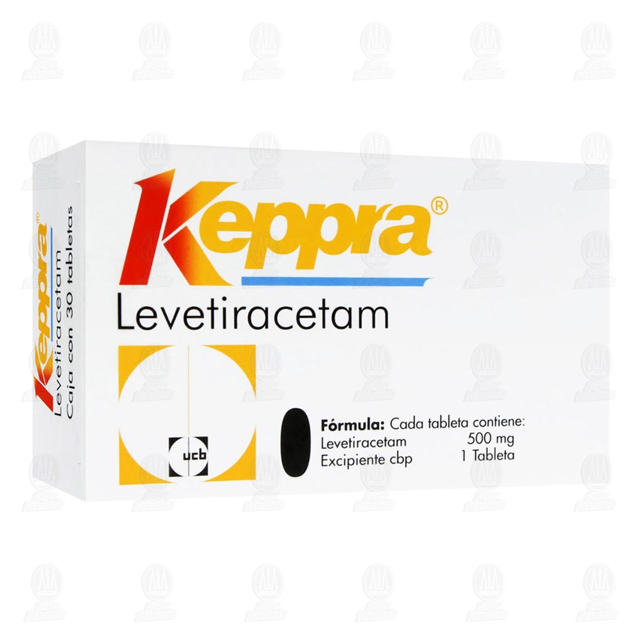 Keppra 500 mg, 30 Tabletas. image number 0