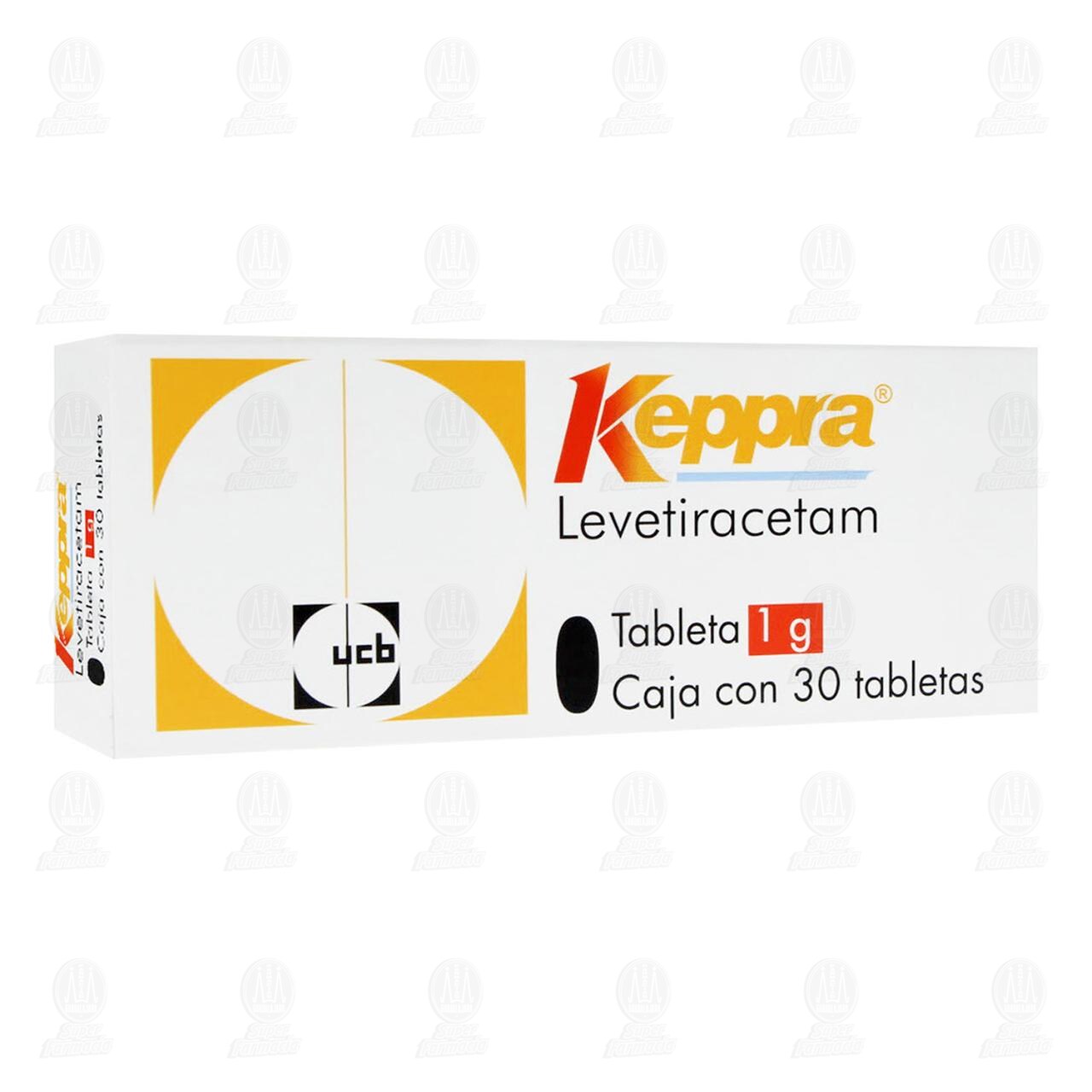 Keppra 1 gr, 30 Tabletas. image number 0