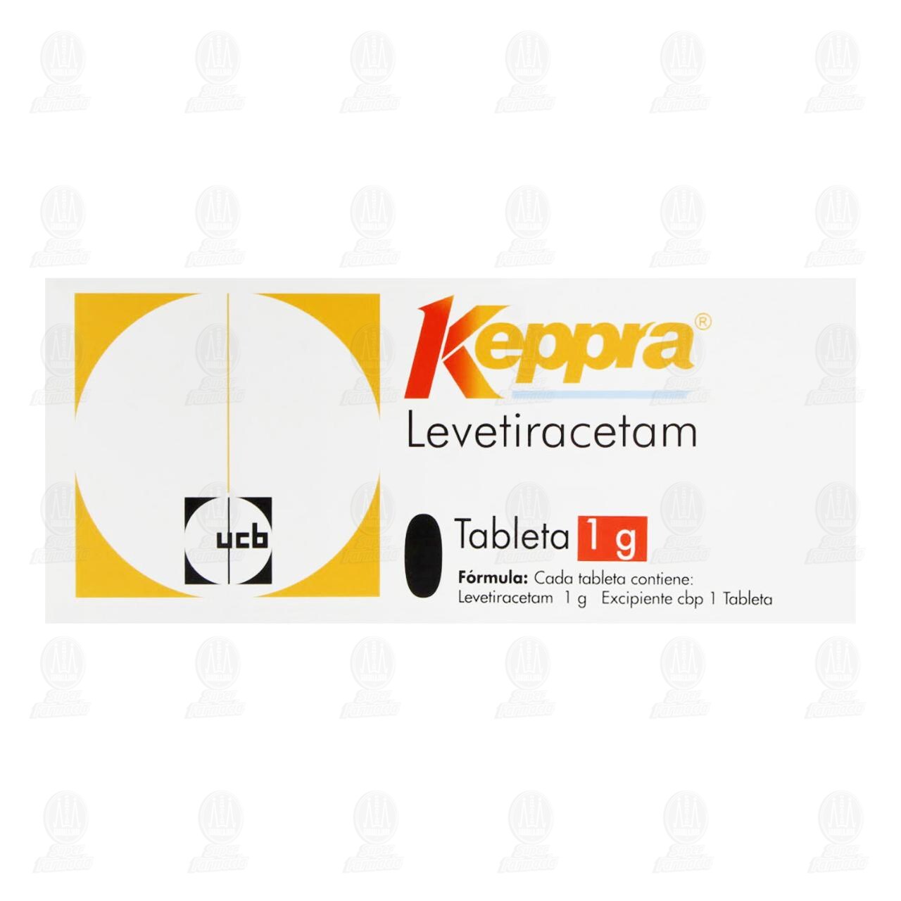 Keppra 1 gr, 30 Tabletas. image number 2