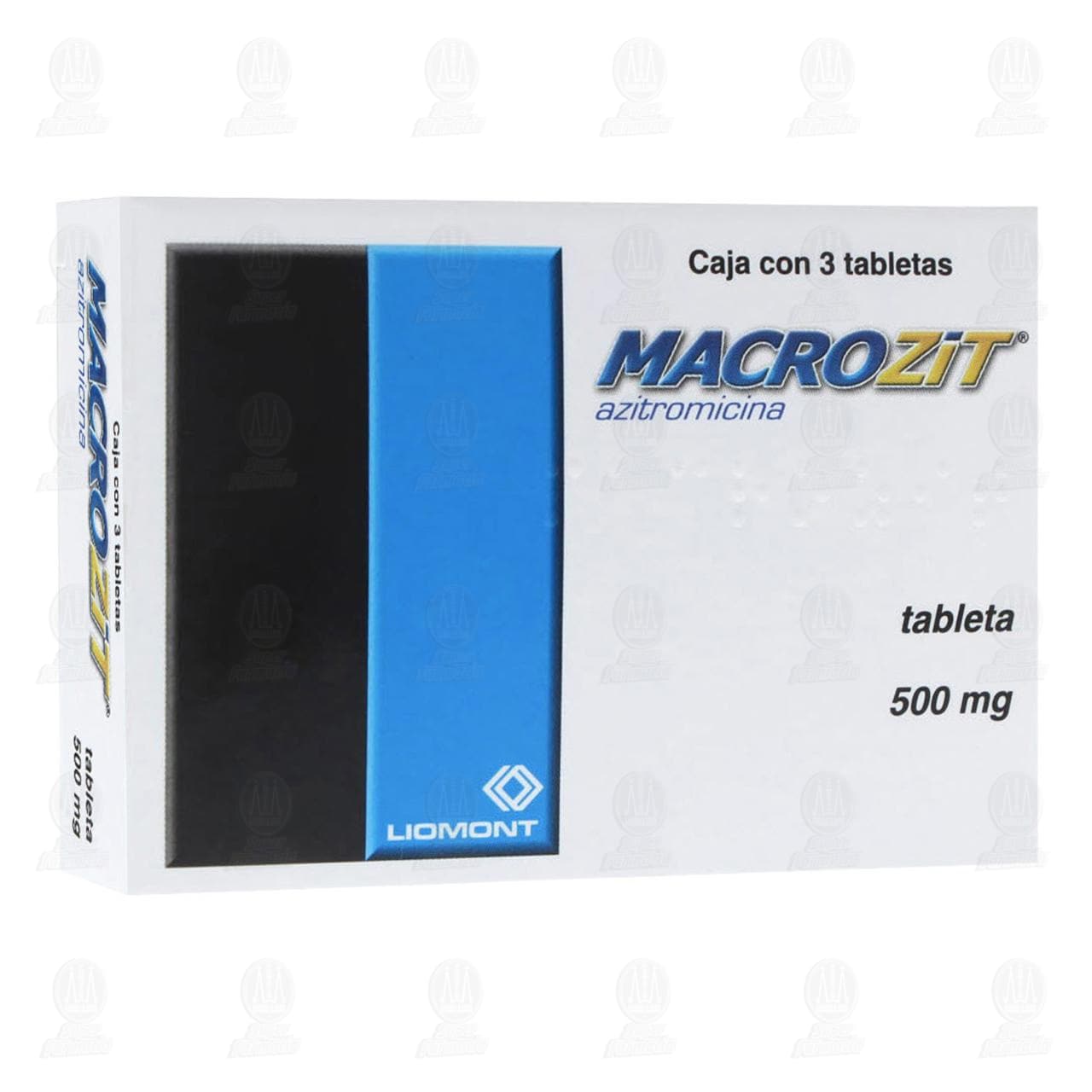 Macrozit 500 mg, 3 Tabletas. image number 0