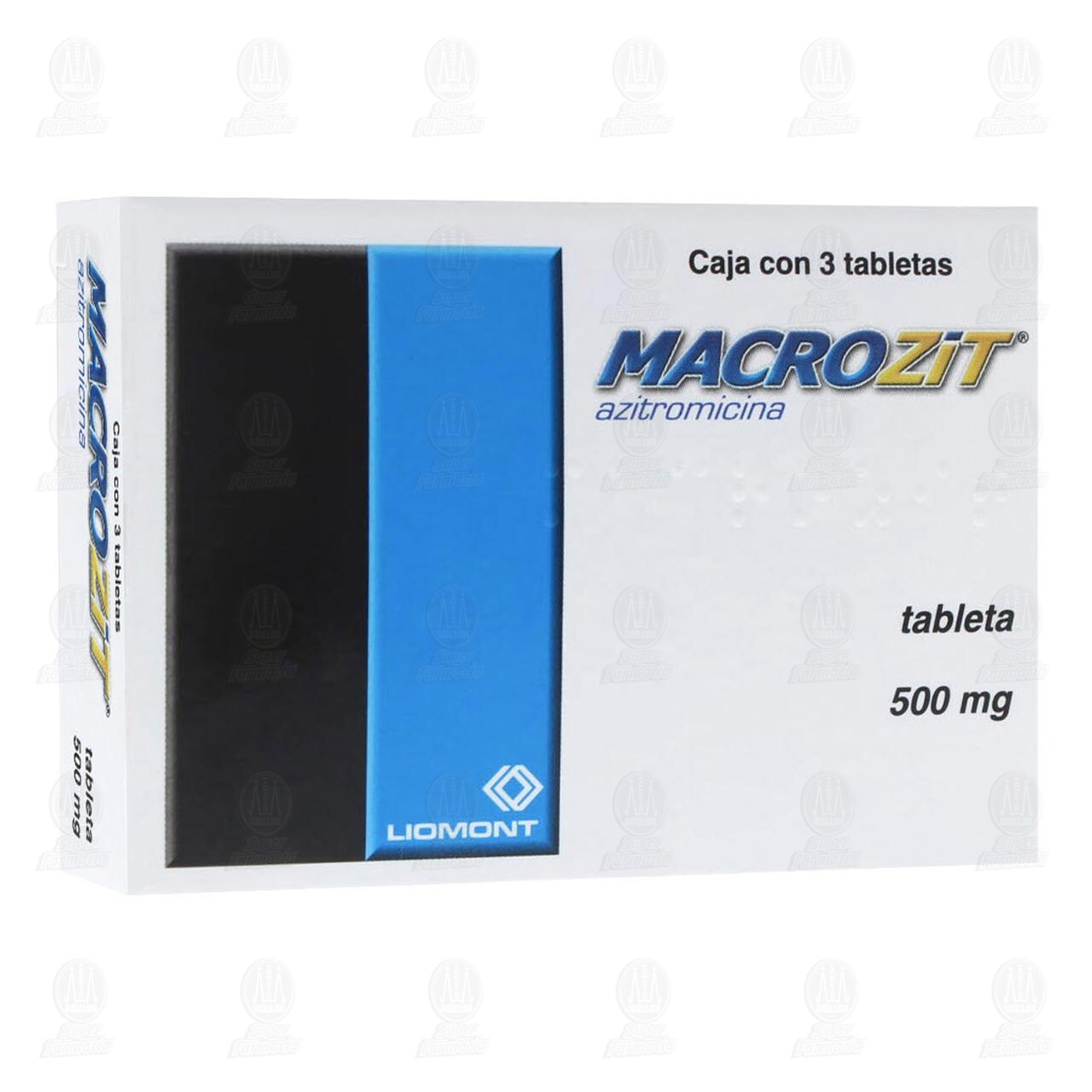 Macrozit 500 mg, 3 Tabletas. image number 0