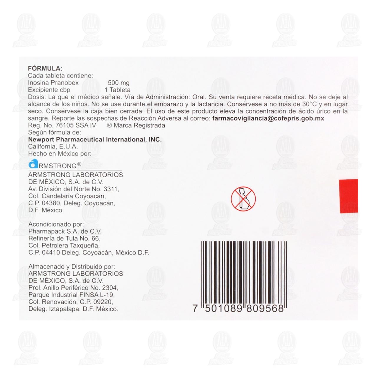 Isoprinosine 500 mg, 20 Tabletas. image number 2