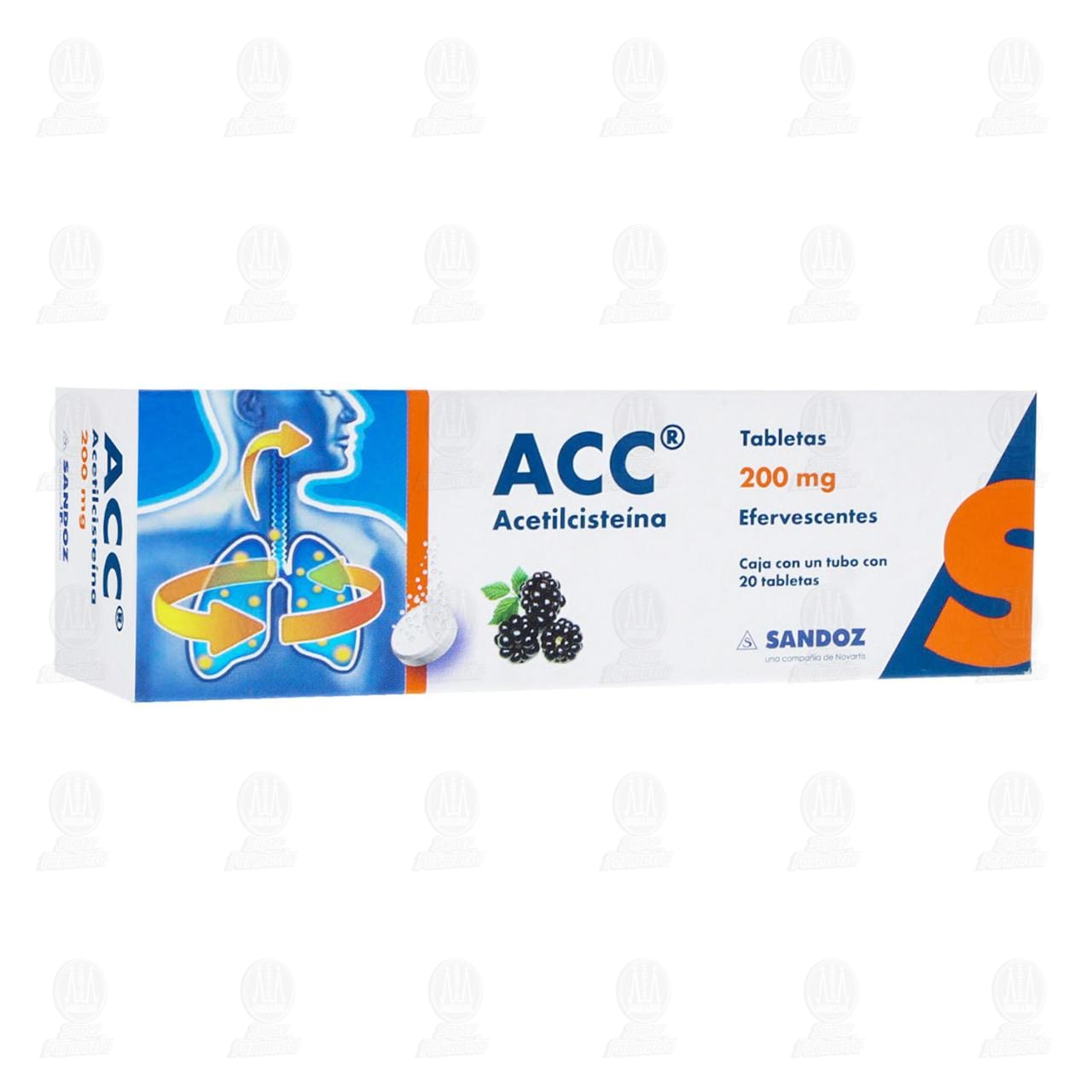 ACC 200 mg, 20 Tabletas Efervescentes. image number 0