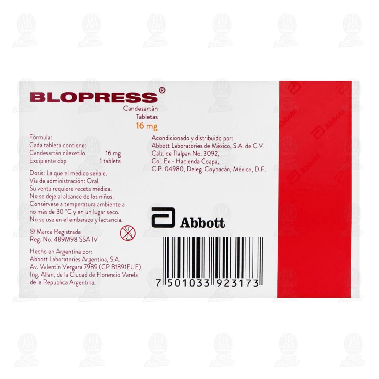 Blopress 16 mg, 28 Tabletas. image number 2