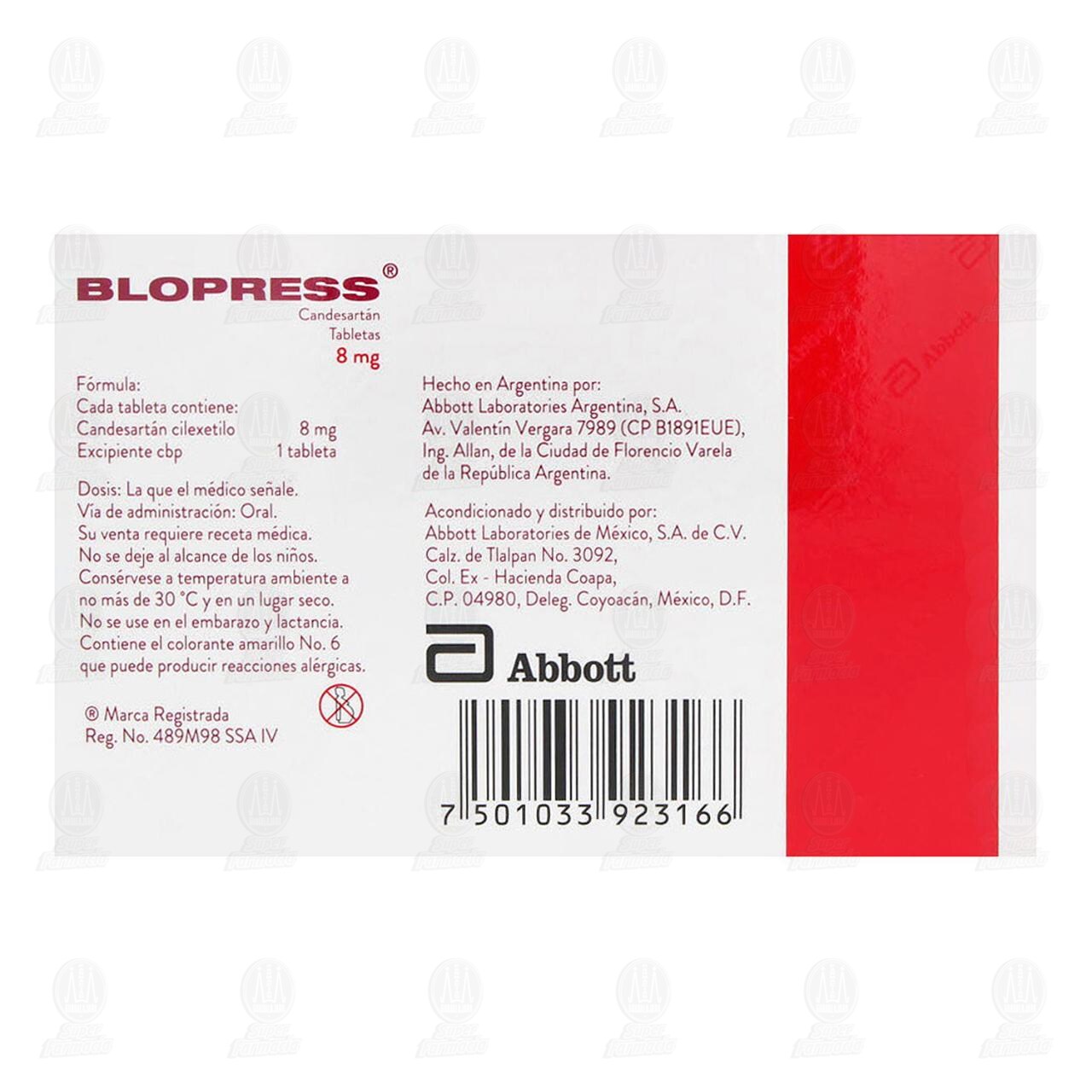 Blopress 8 mg, 28 Tabletas. image number 2