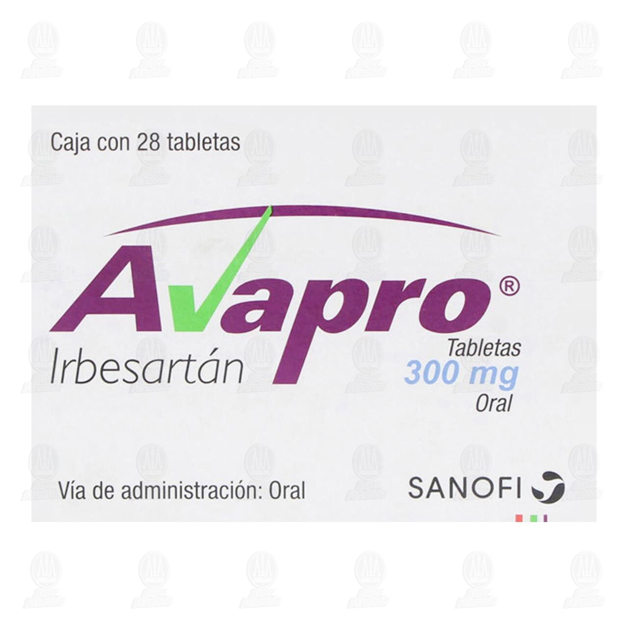 Avapro 300 mg, 28 Tabletas. image number 1