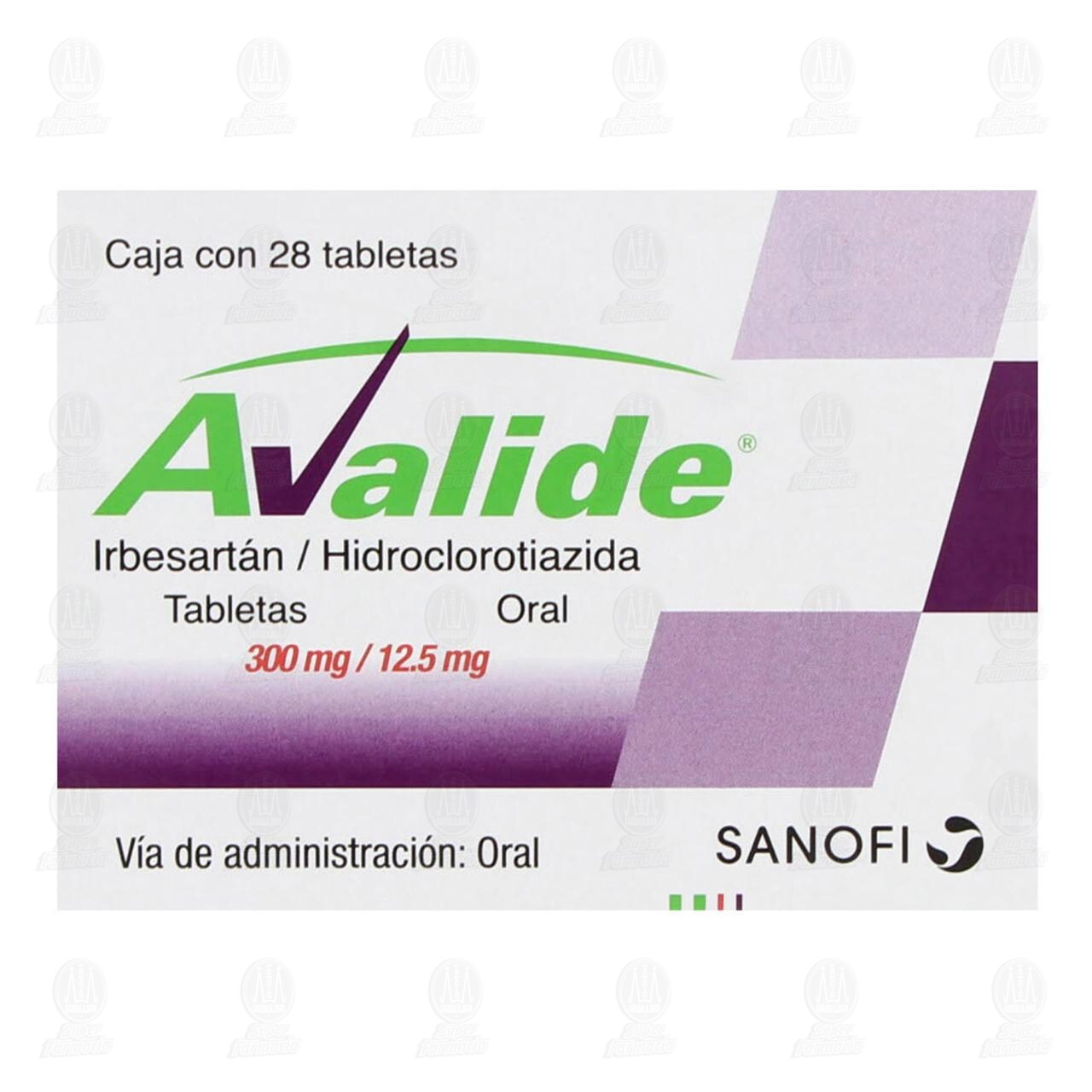 Avalide 300mg/12.5mg, 28 Tabletas. image number 1