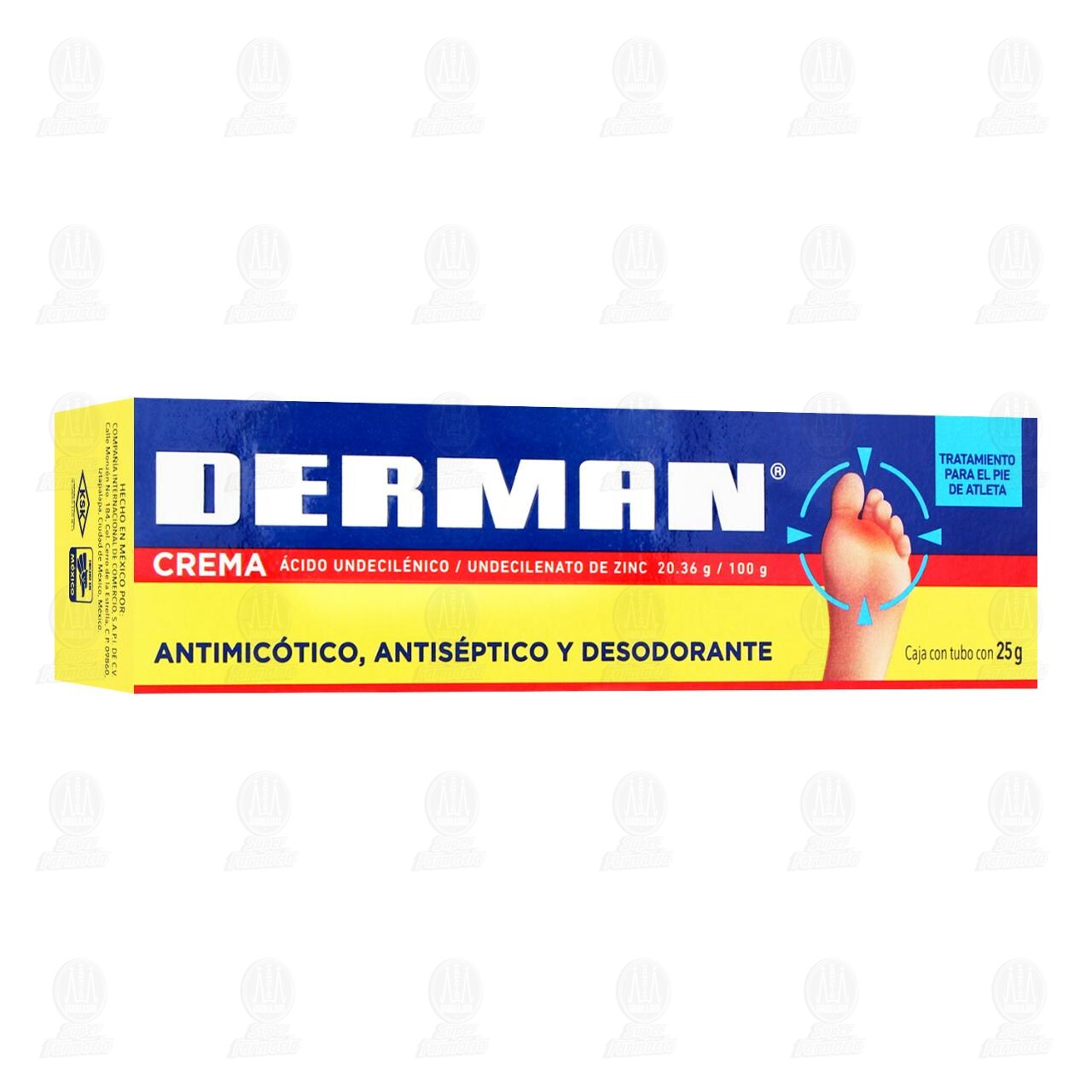 Derman Crema Antimic&oacute;tico, Antis&eacute;ptico y Desodorante, 25 gr. image number 0