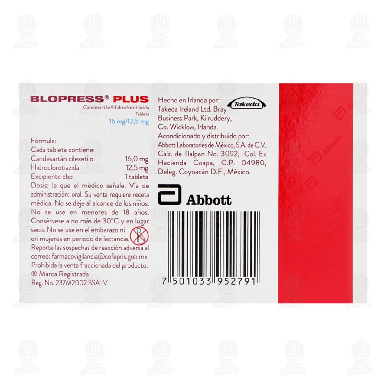 Blopress Plus 16mg/12.5mg, 14 Tabletas. image number 2
