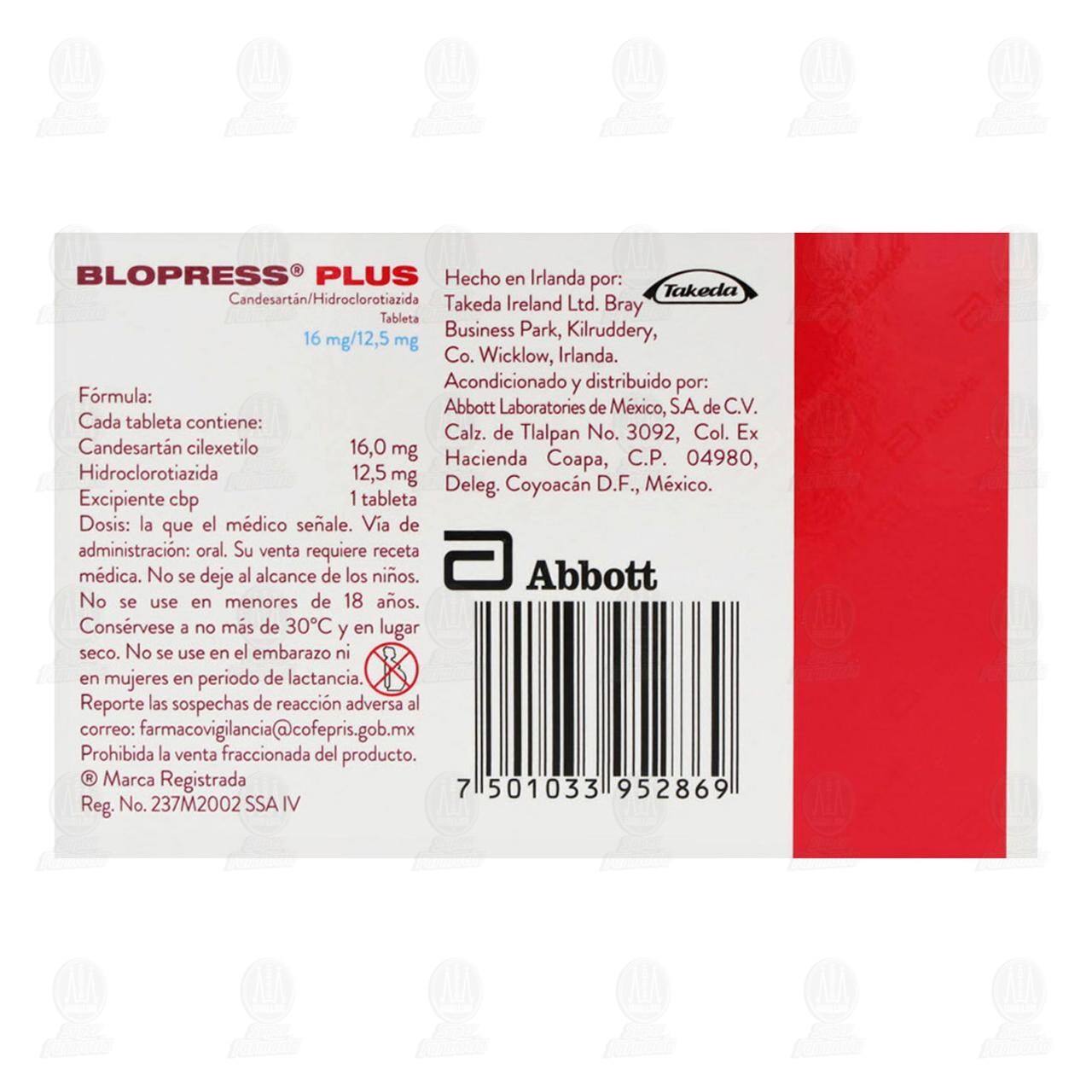 Blopress Plus 16mg/12.5mg, 28 Tabletas. image number 2