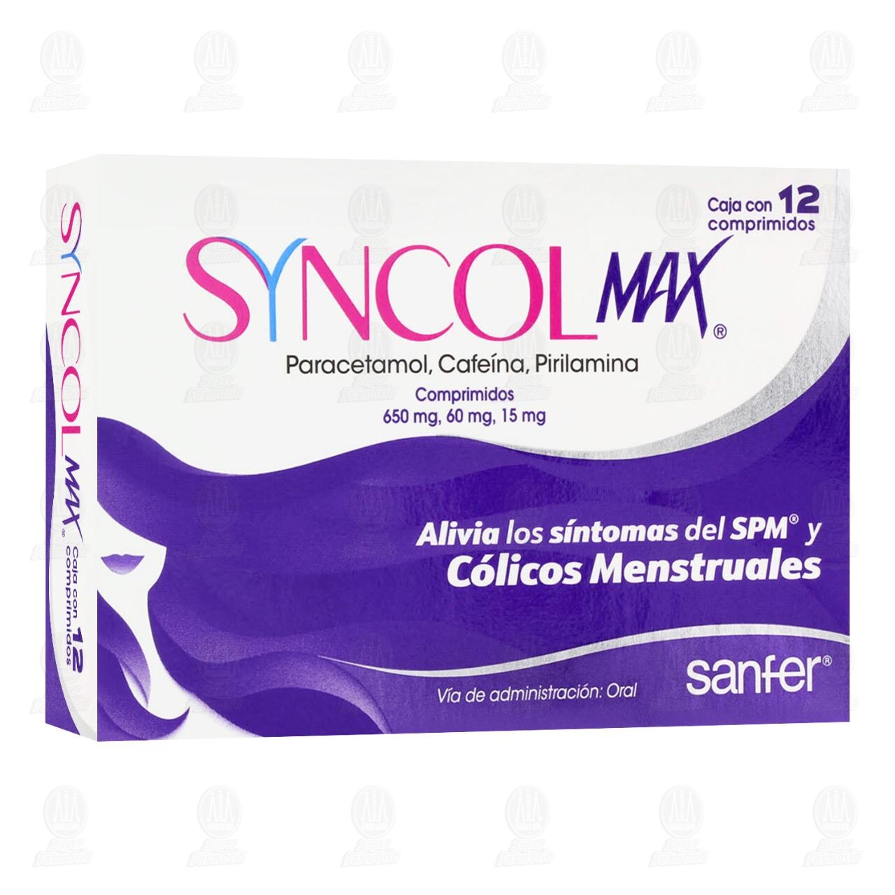 Syncol Max 650mg/60mg/15mg, 12 Comprimidos.