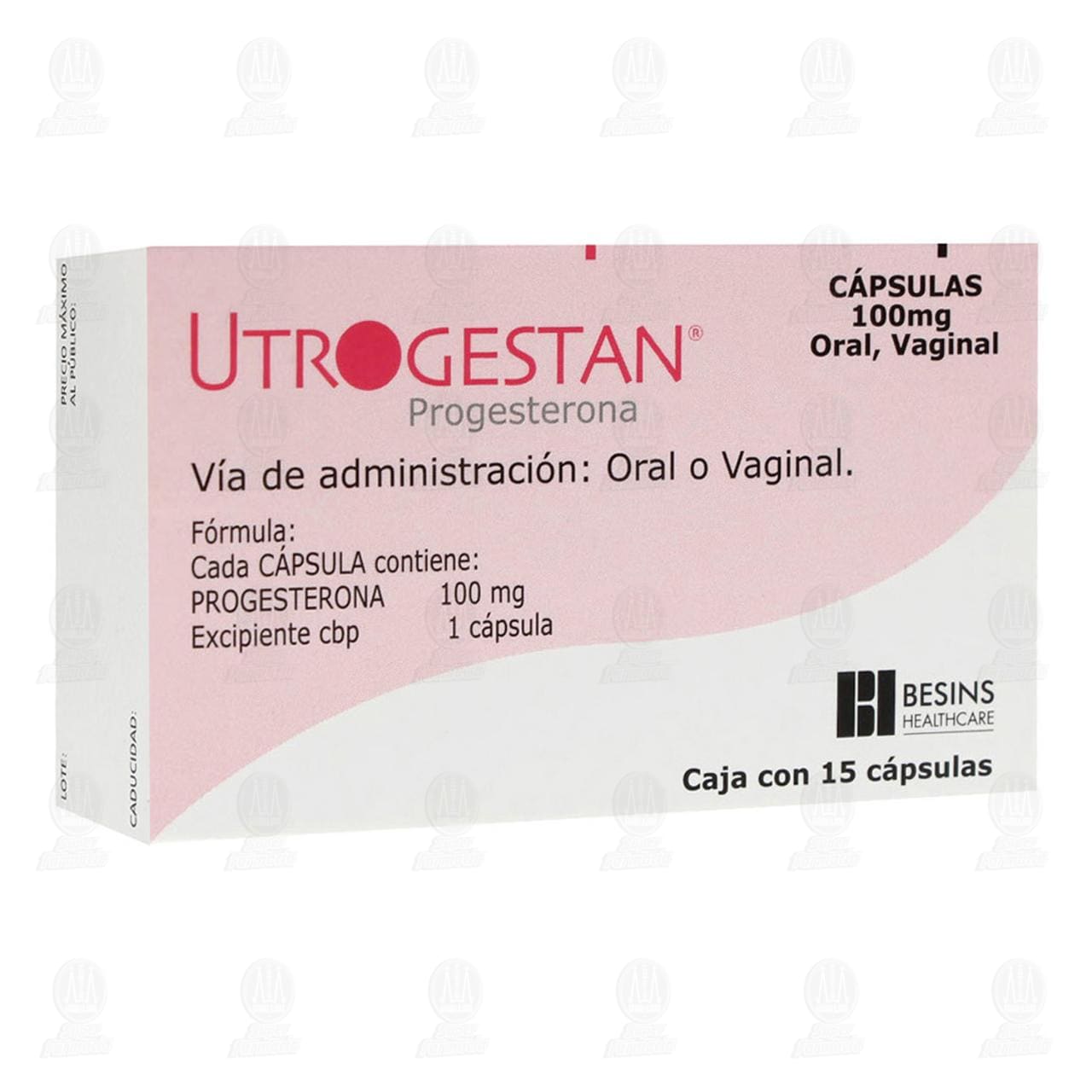 Utrogestan 100 mg, 15 C&aacute;psulas. image number 0