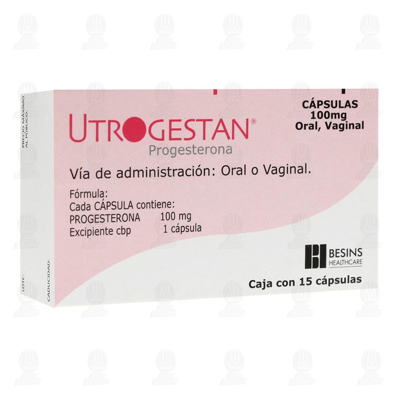 Utrogestan 100 mg, 15 C&aacute;psulas. image number 0