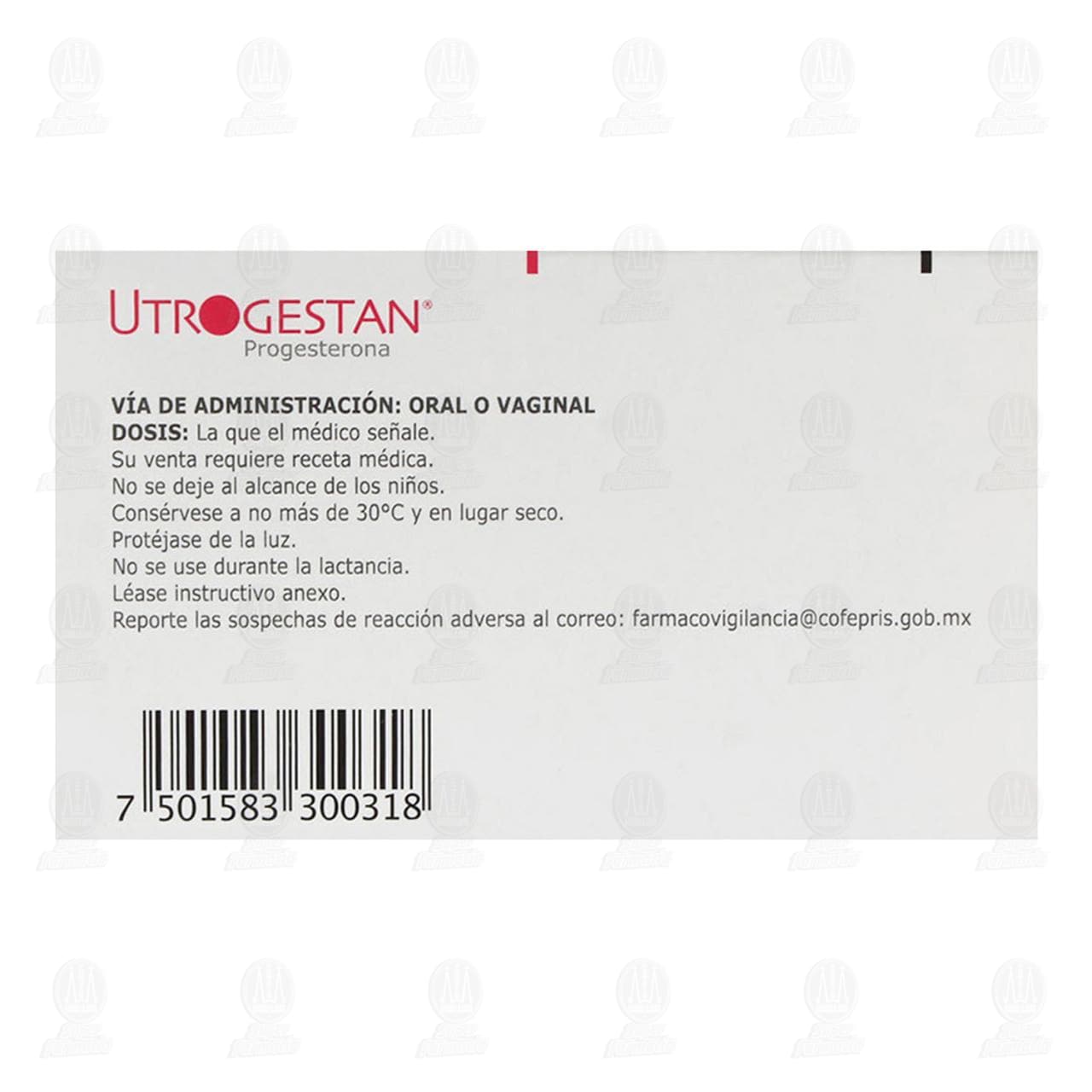 Utrogestan 100 mg, 15 C&aacute;psulas. image number 2