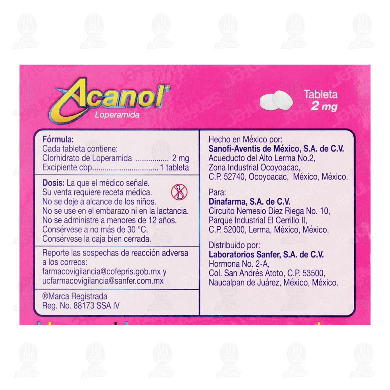 Acanol 2 mg, 12 Tabletas. image number 2