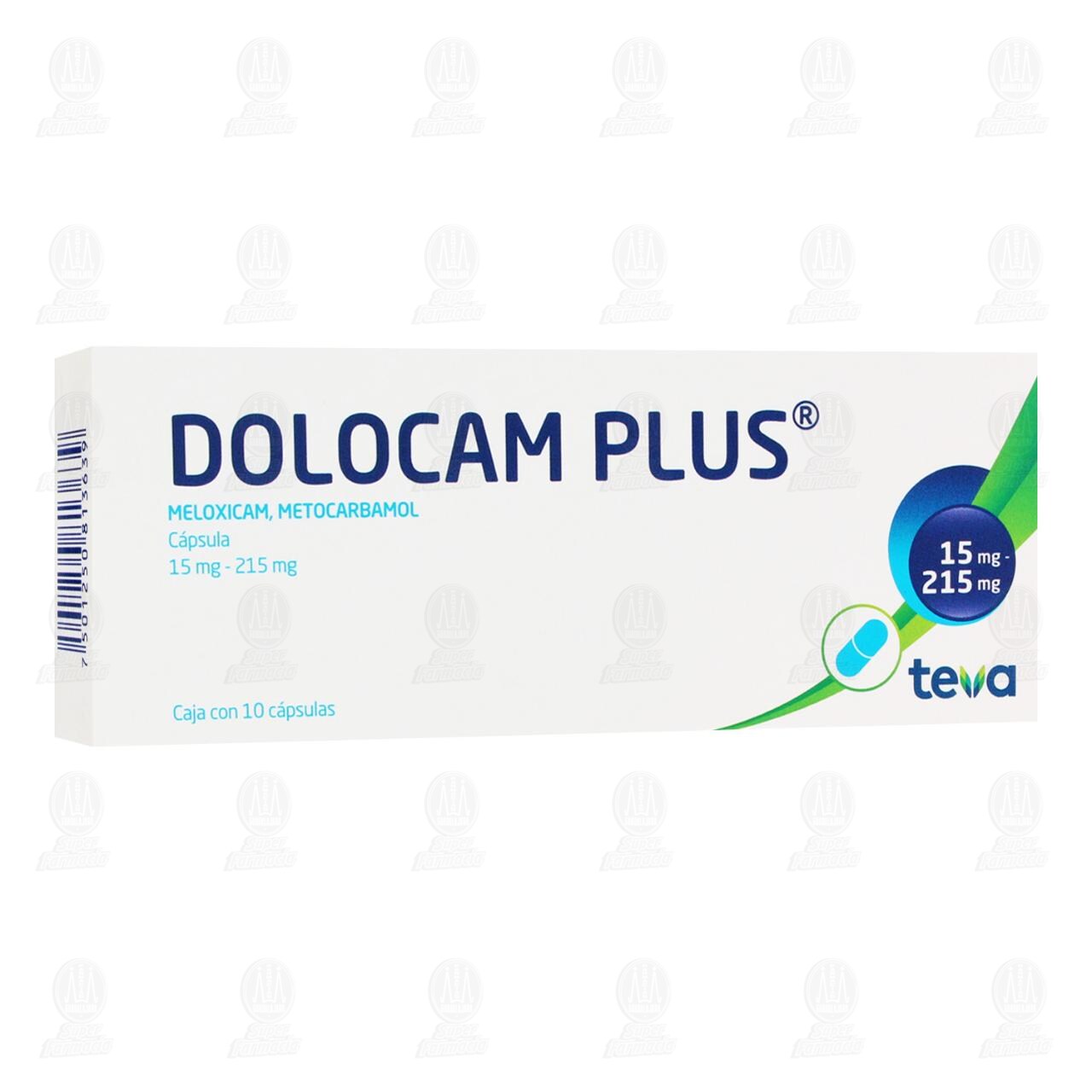 Dolocam Plus 15mg/215mg, 10 C&aacute;psulas. image number 0