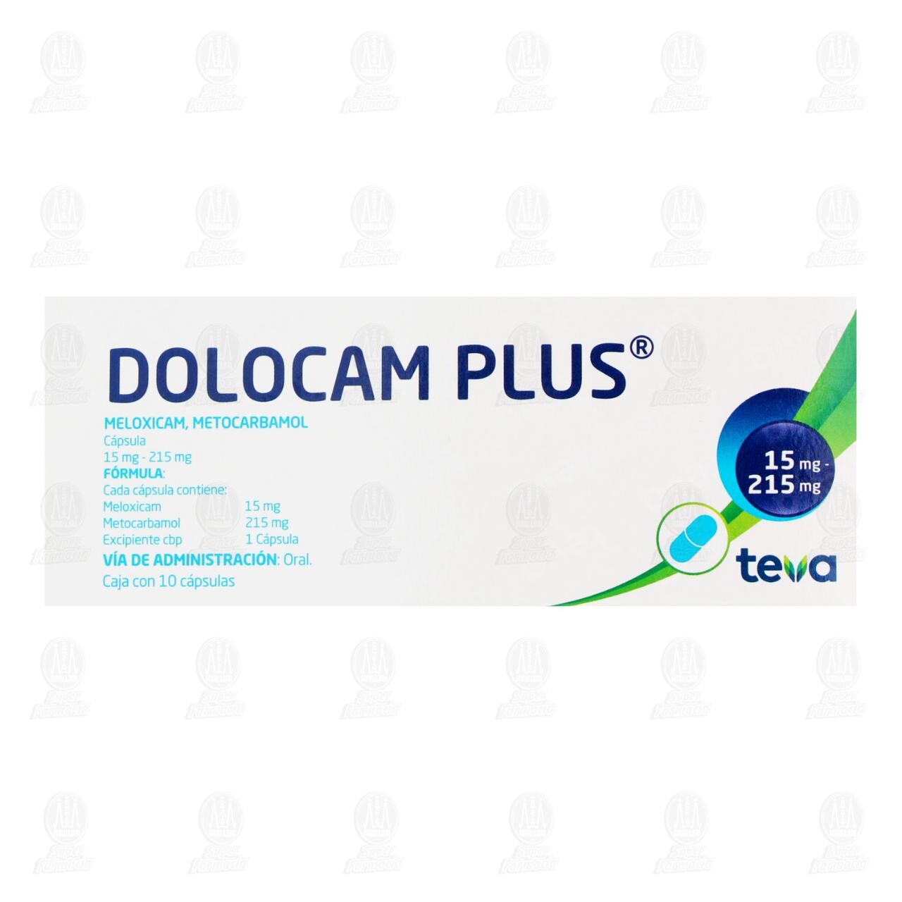Dolocam Plus 15mg/215mg, 10 C&aacute;psulas. image number 2