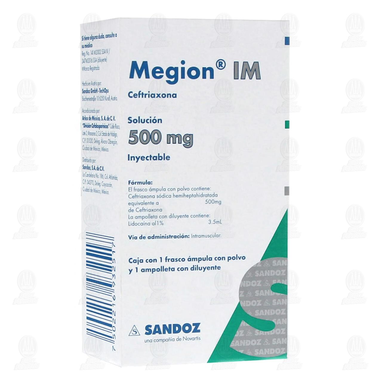 Megion IM 500 mg Soluci&oacute;n Inyectable, 3.5 ml. image number 0