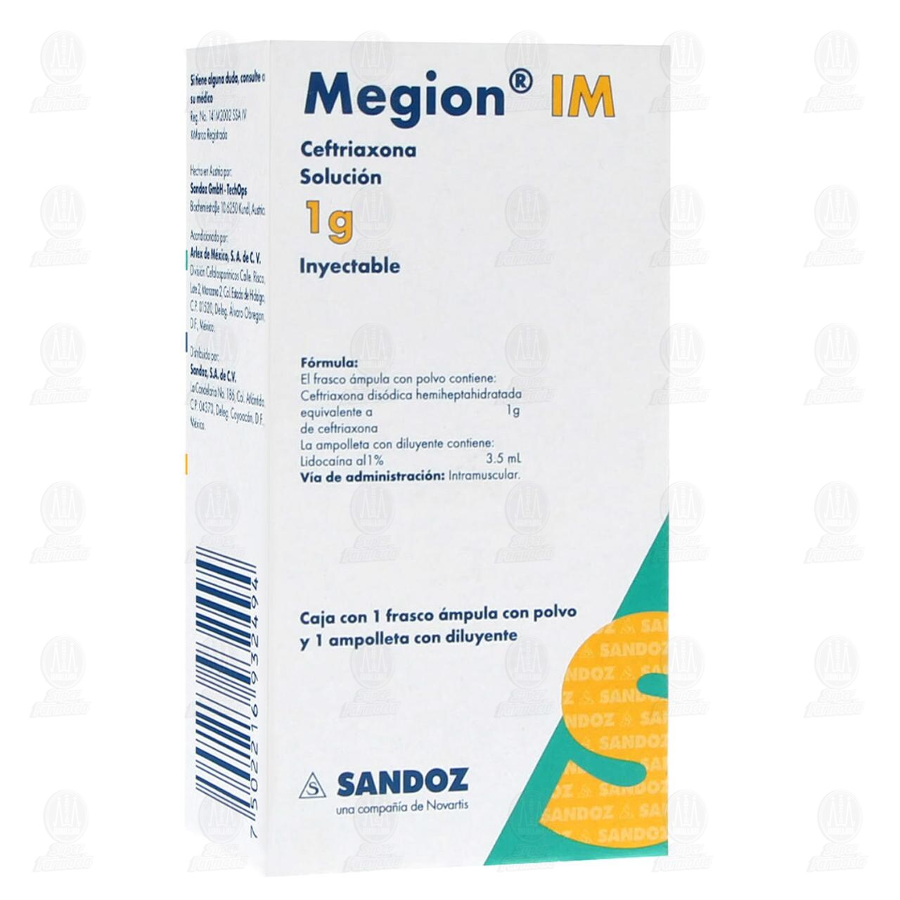Megion IM Solución Inyectable, 1gr/3.5ml. de MEGION | Farmacias Guadalajara