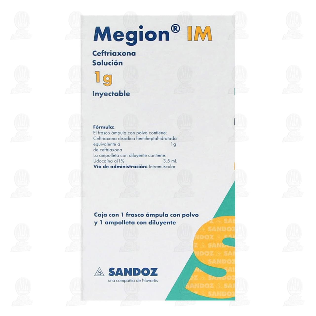 Megion IM Solución Inyectable, 1gr/3.5ml. de MEGION | Farmacias Guadalajara