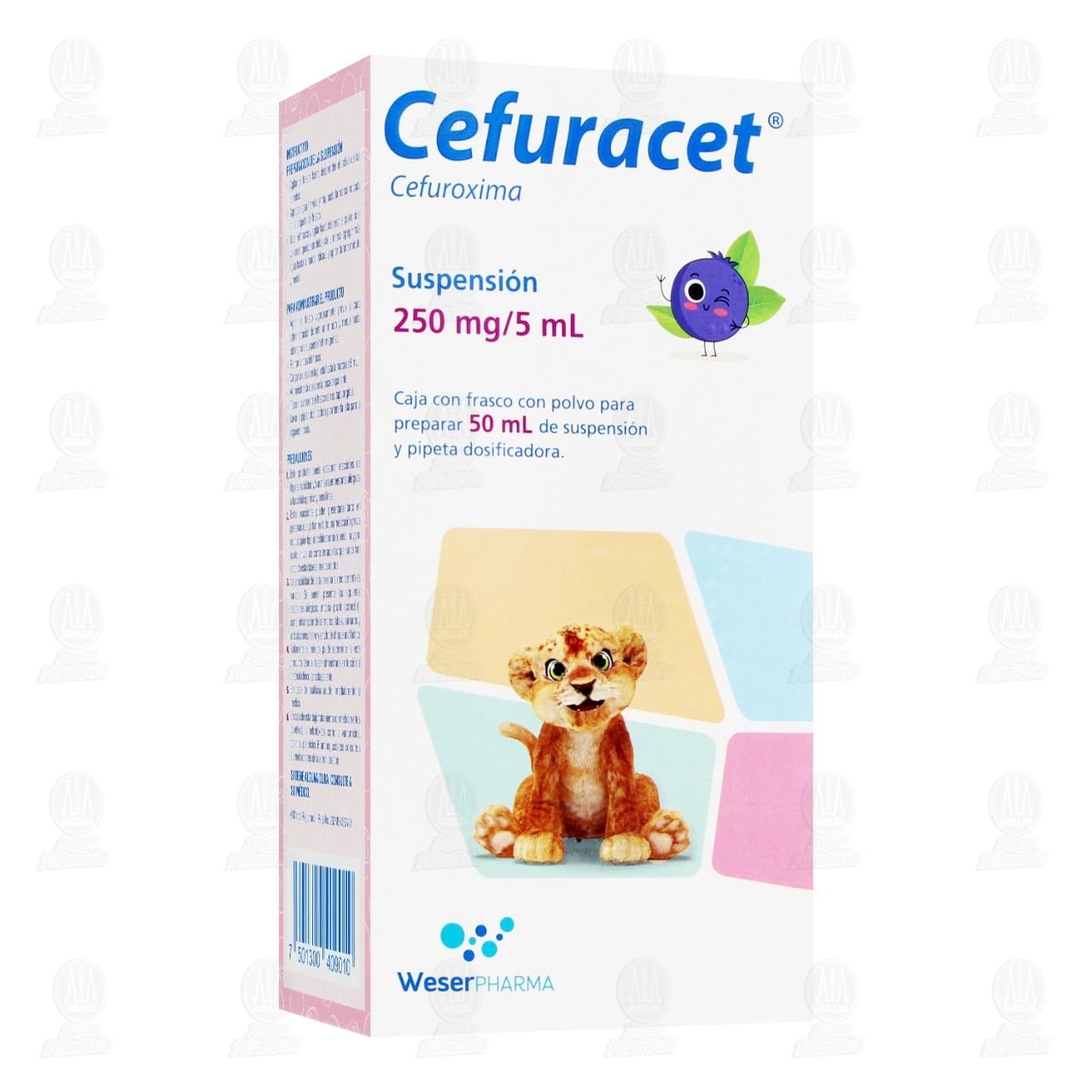 Cefuracet 250mg/5ml Suspensi&oacute;n, 50 ml. image number 0