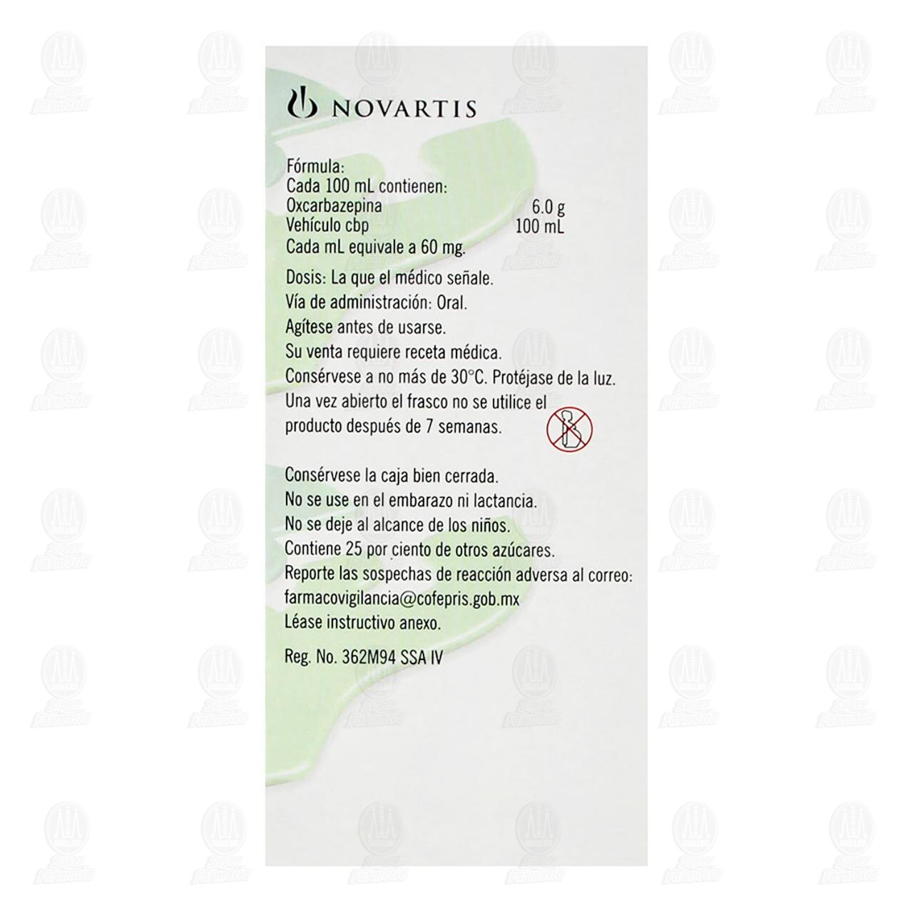 Trileptal Suspensi&oacute;n 60mg/1ml, 100ml. image number 2