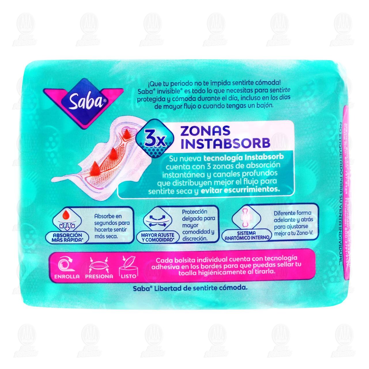 Toallas Femeninas Saba Invisible Delgada con Alas, 14 pzas. image number 2