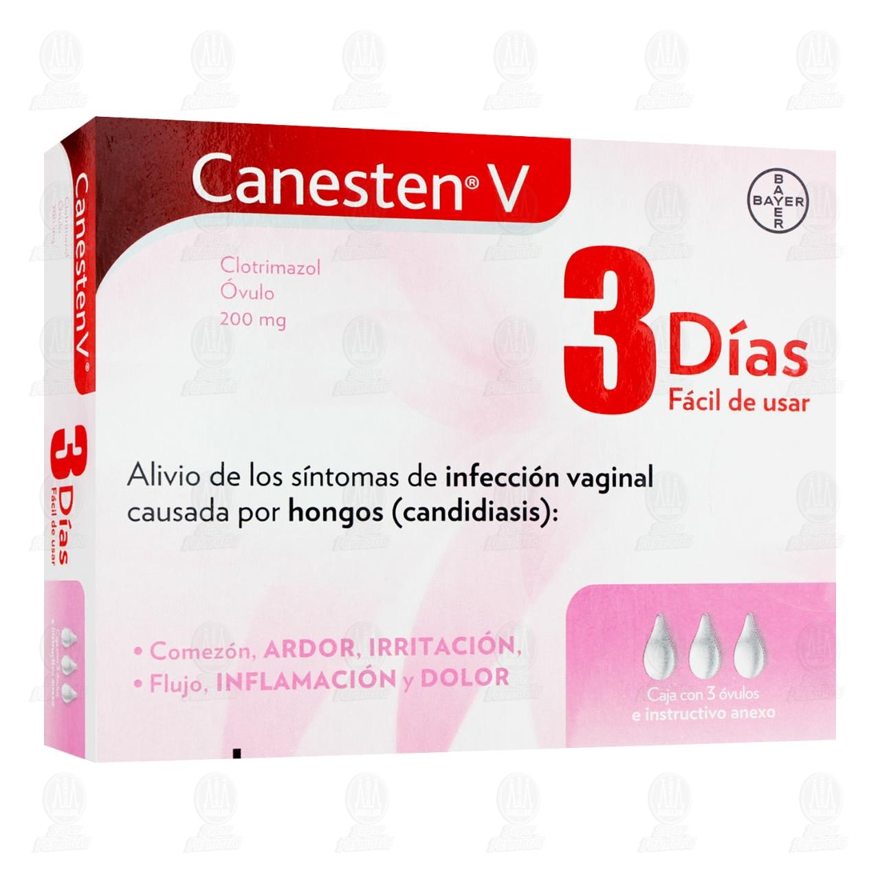 Canesten V 200 mg 3 D&iacute;as, 3 &Oacute;vulos.