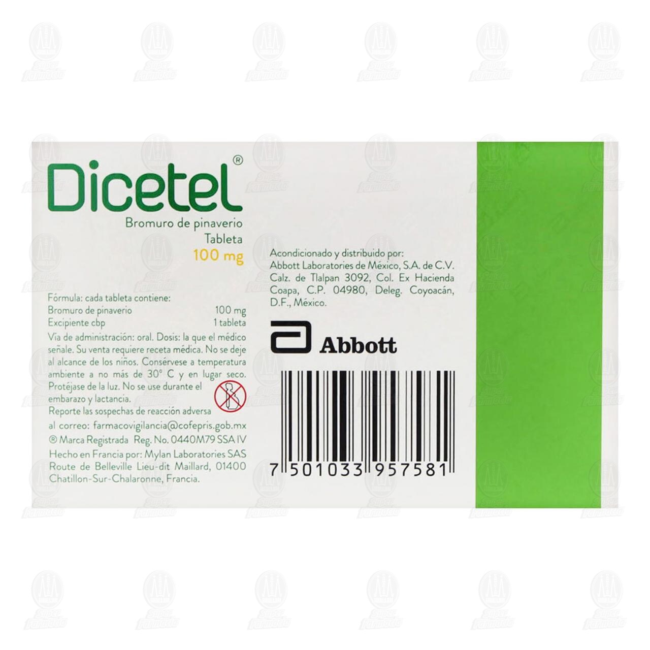 Dicetel 100 mg, 42 Tabletas. image number 2