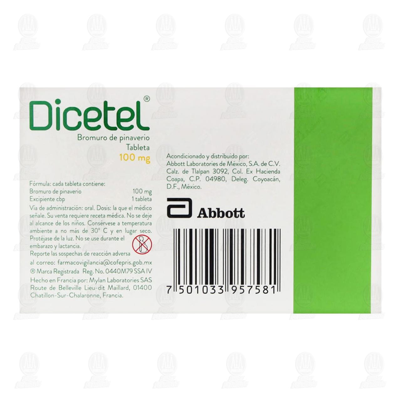 Dicetel 100 mg, 42 Tabletas. image number 2