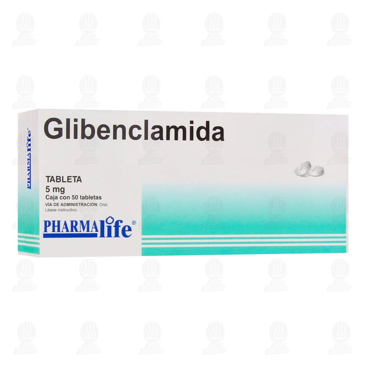 Glibenclamida 5 mg, 50 Tabletas Pharmalife. image number 0