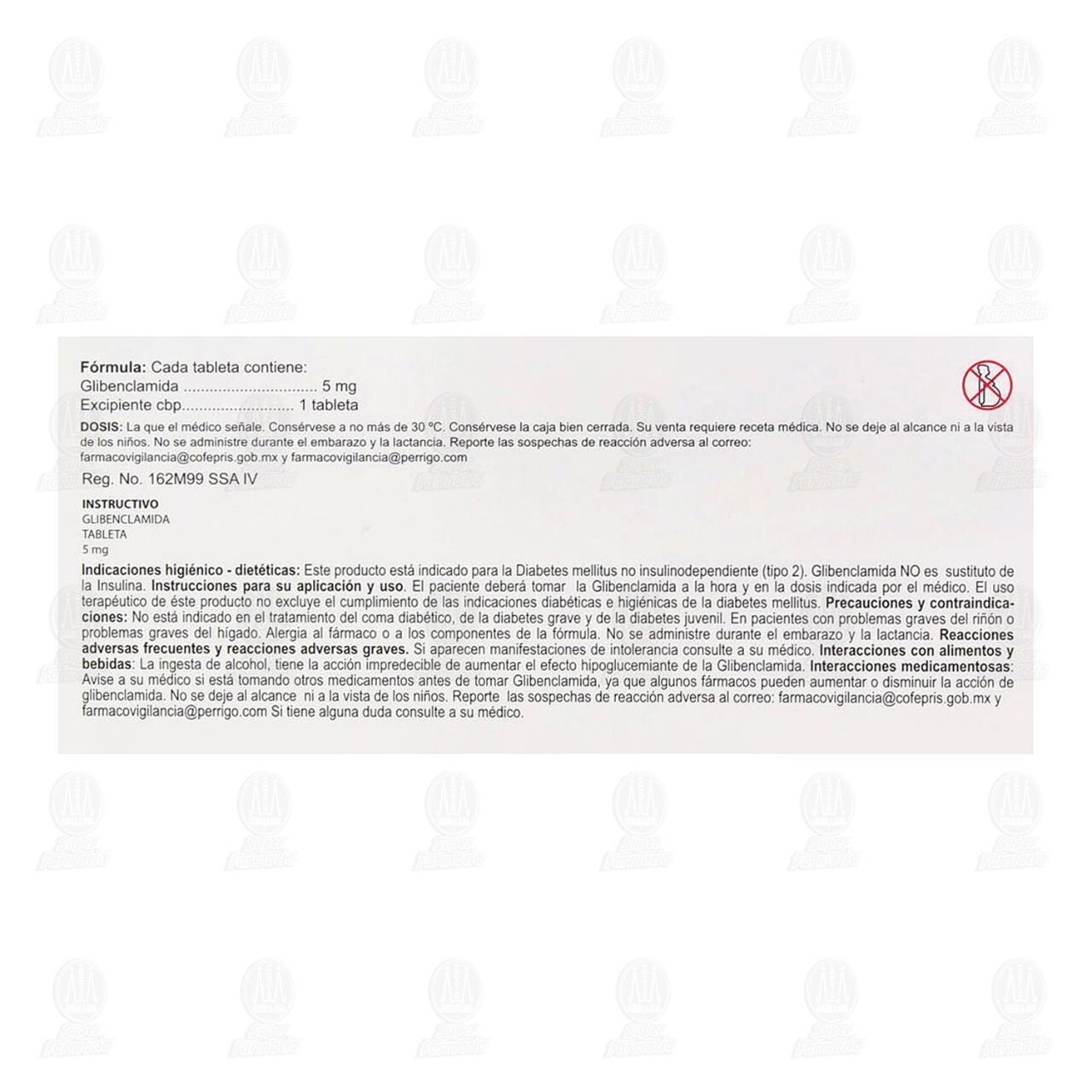 Glibenclamida 5 mg, 50 Tabletas Pharmalife. image number 2