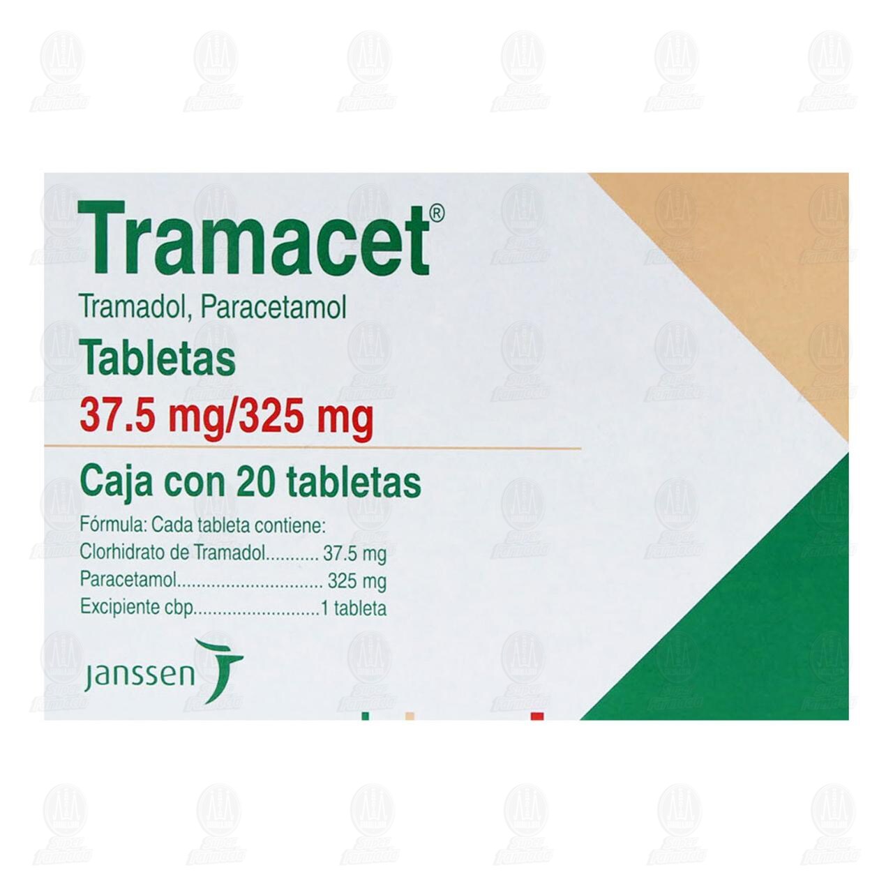 Tramacet 37.5mg/325mg, 20 Tabletas. image number 1