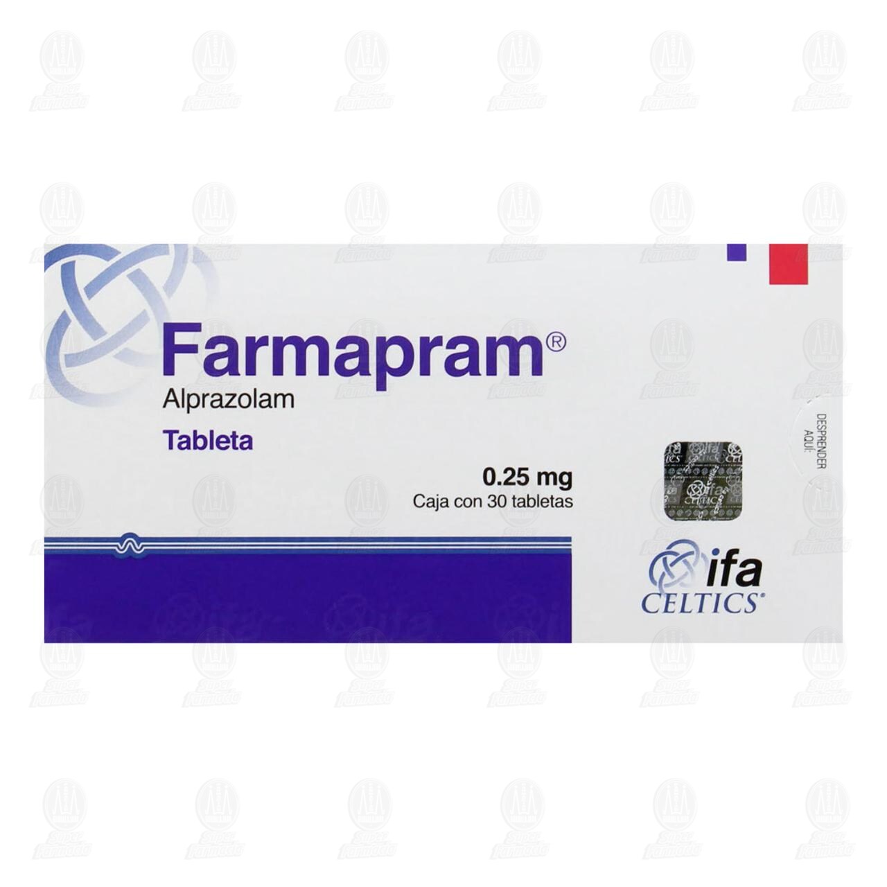 Farmapram 0.25 mg, 30 Tabletas. image number 2