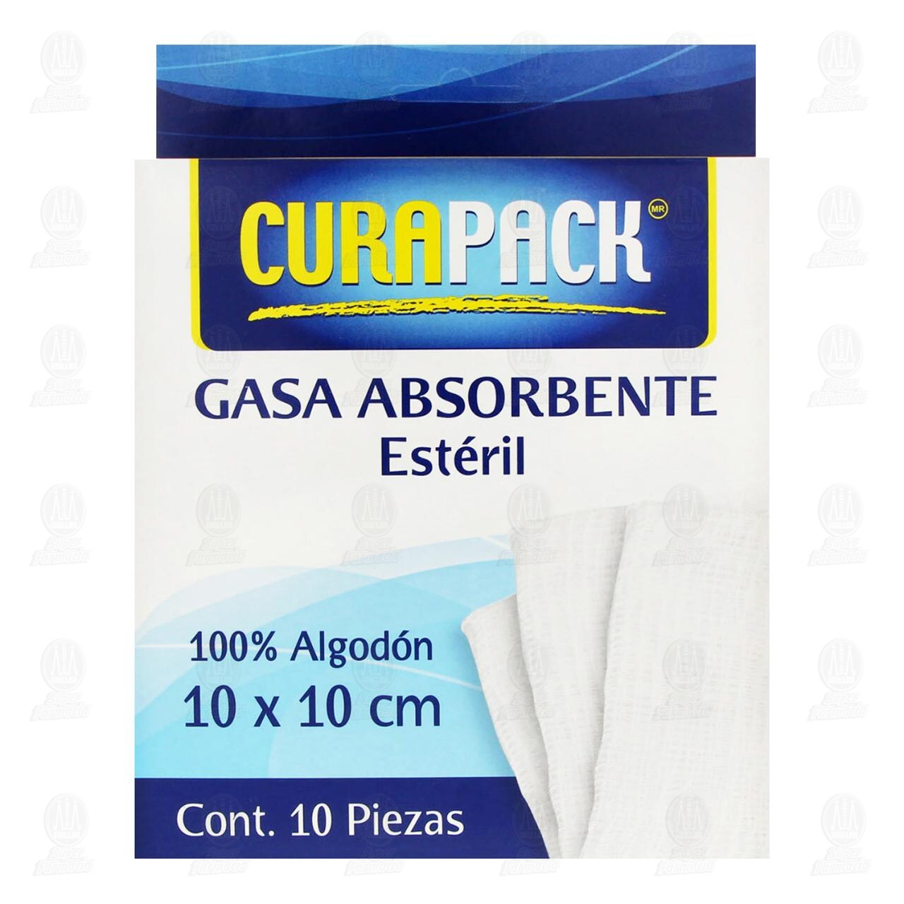 Gasa Absorbente Curapack 10cm x 10cm, 10 pzas. image number 1