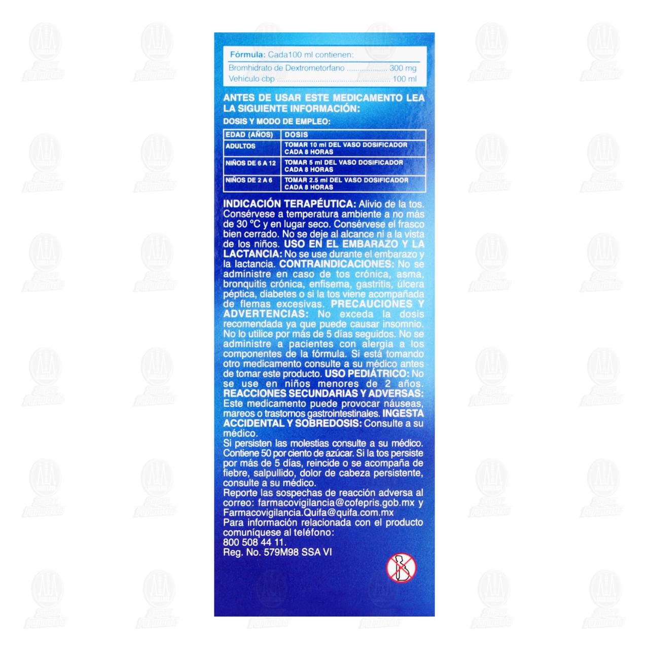 Dextrometorfano Jarabe 0.300g/100ml, 120 ml Pharmalife. image number 2