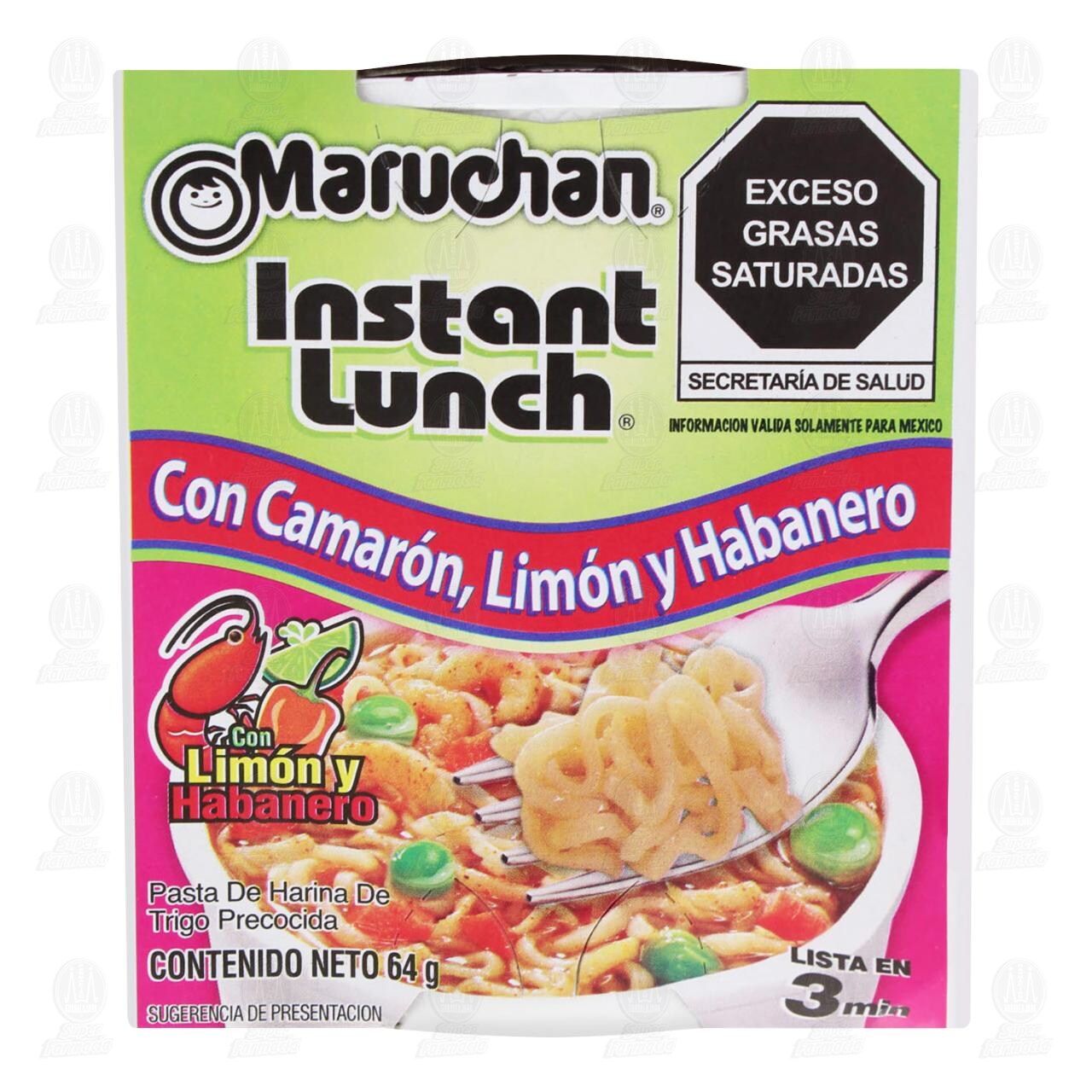 Pasta Maruchan Instant Lunch con Camarón, Limón y Habanero, 64 gr. image number 1